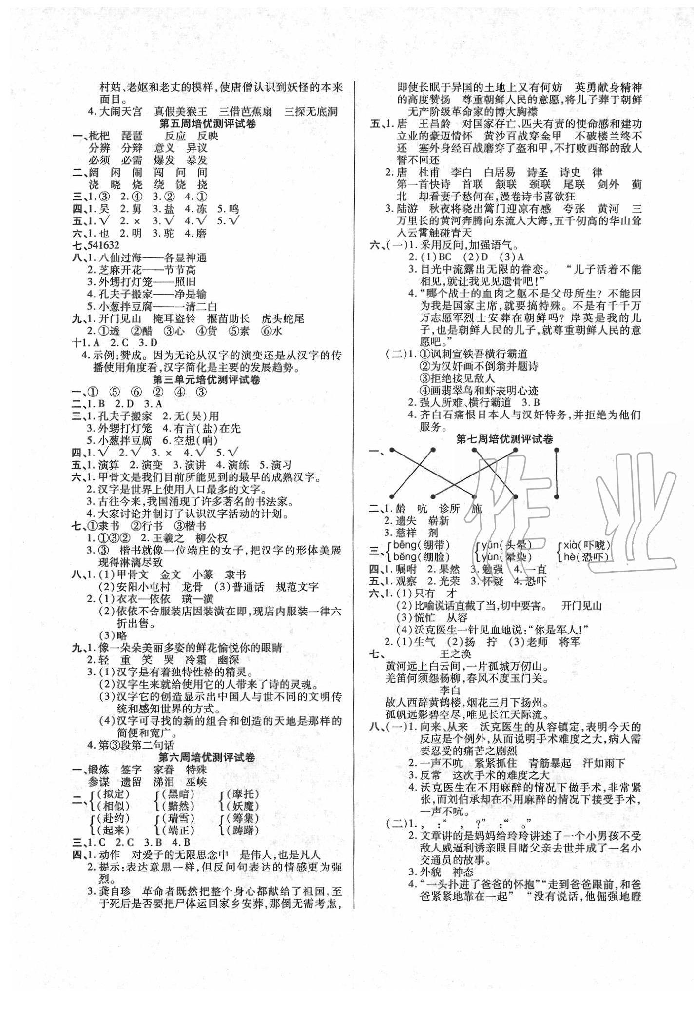 2020年龐大教育培優(yōu)名卷五年級語文下冊人教版A版 第3頁