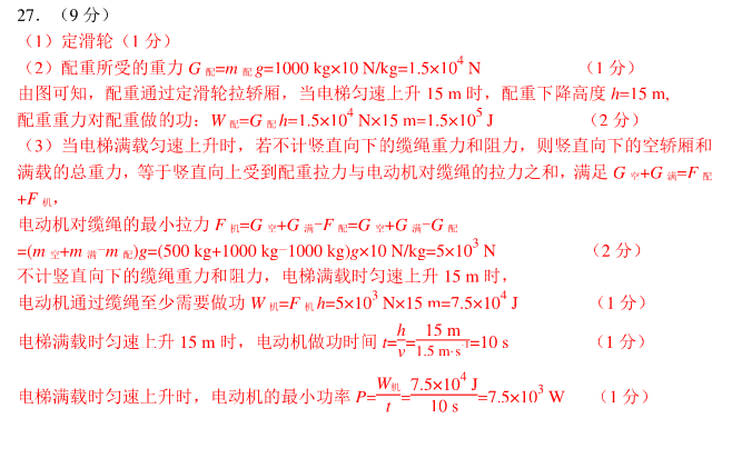 2019年一品中考物理四調(diào)模擬卷專版 參考答案第2頁