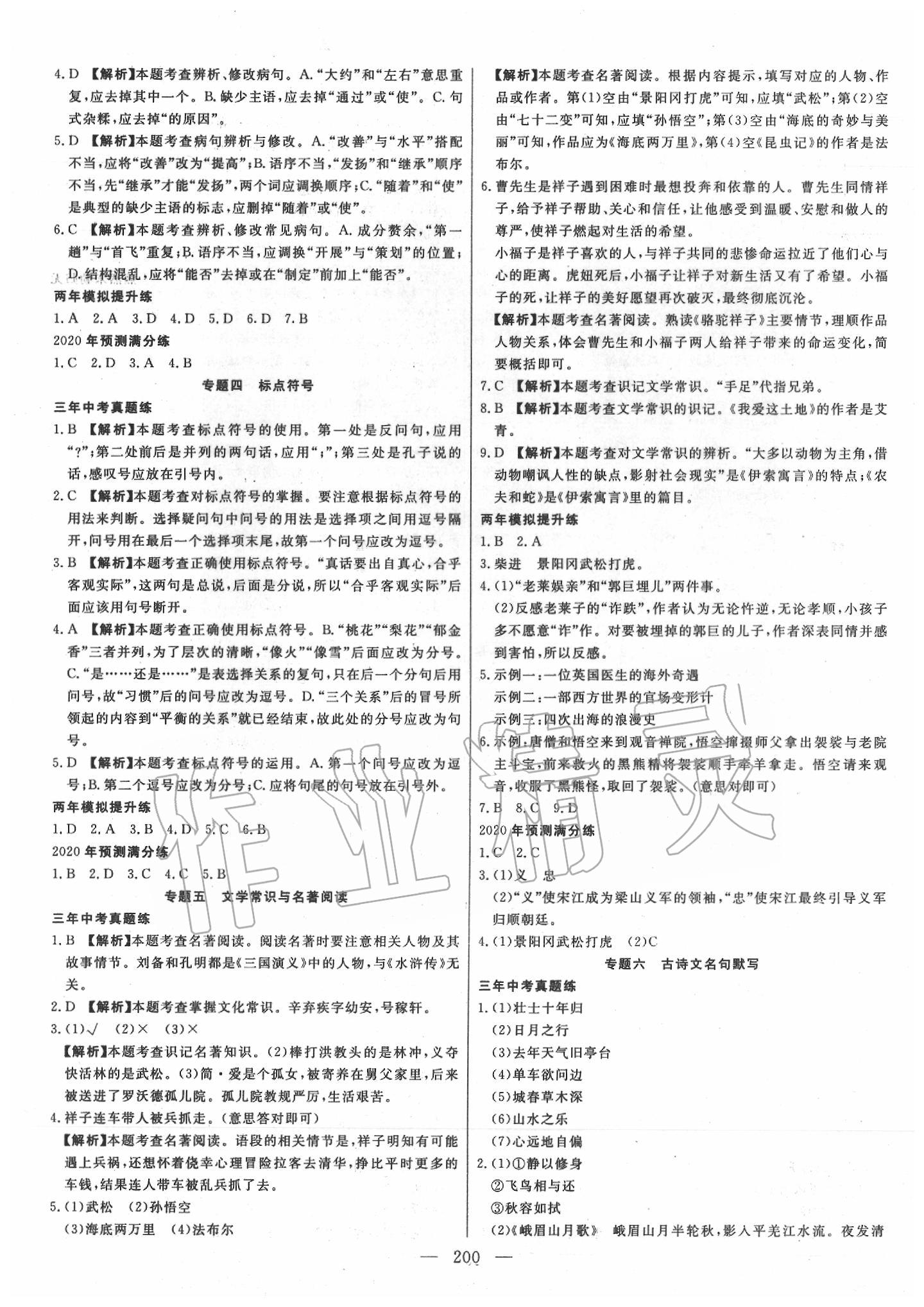 2020年中考調研中考考點完全解讀語文 第2頁