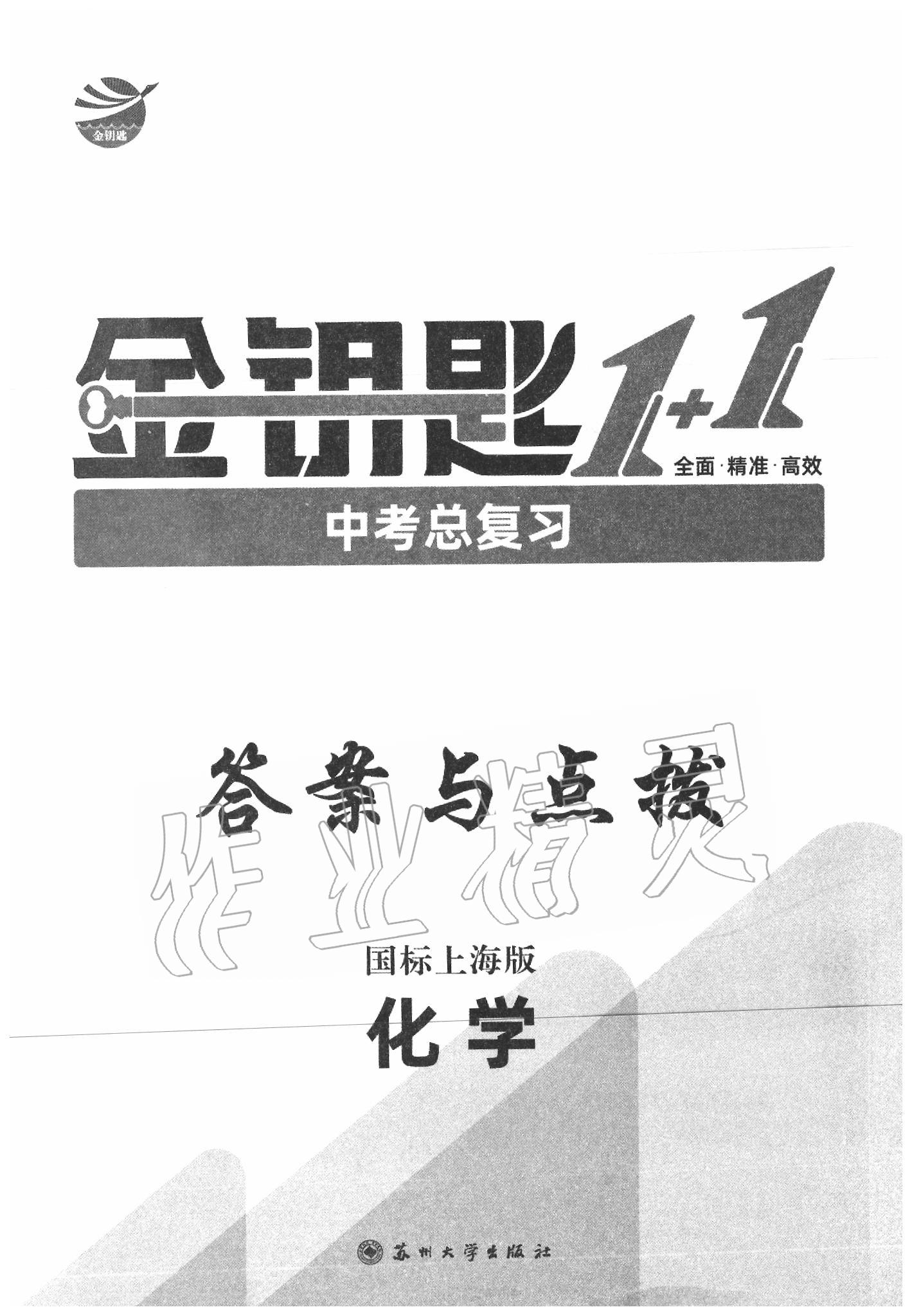 2020年金鑰匙1加1中考總復(fù)習(xí)化學(xué)國(guó)標(biāo)上海版 第1頁(yè)