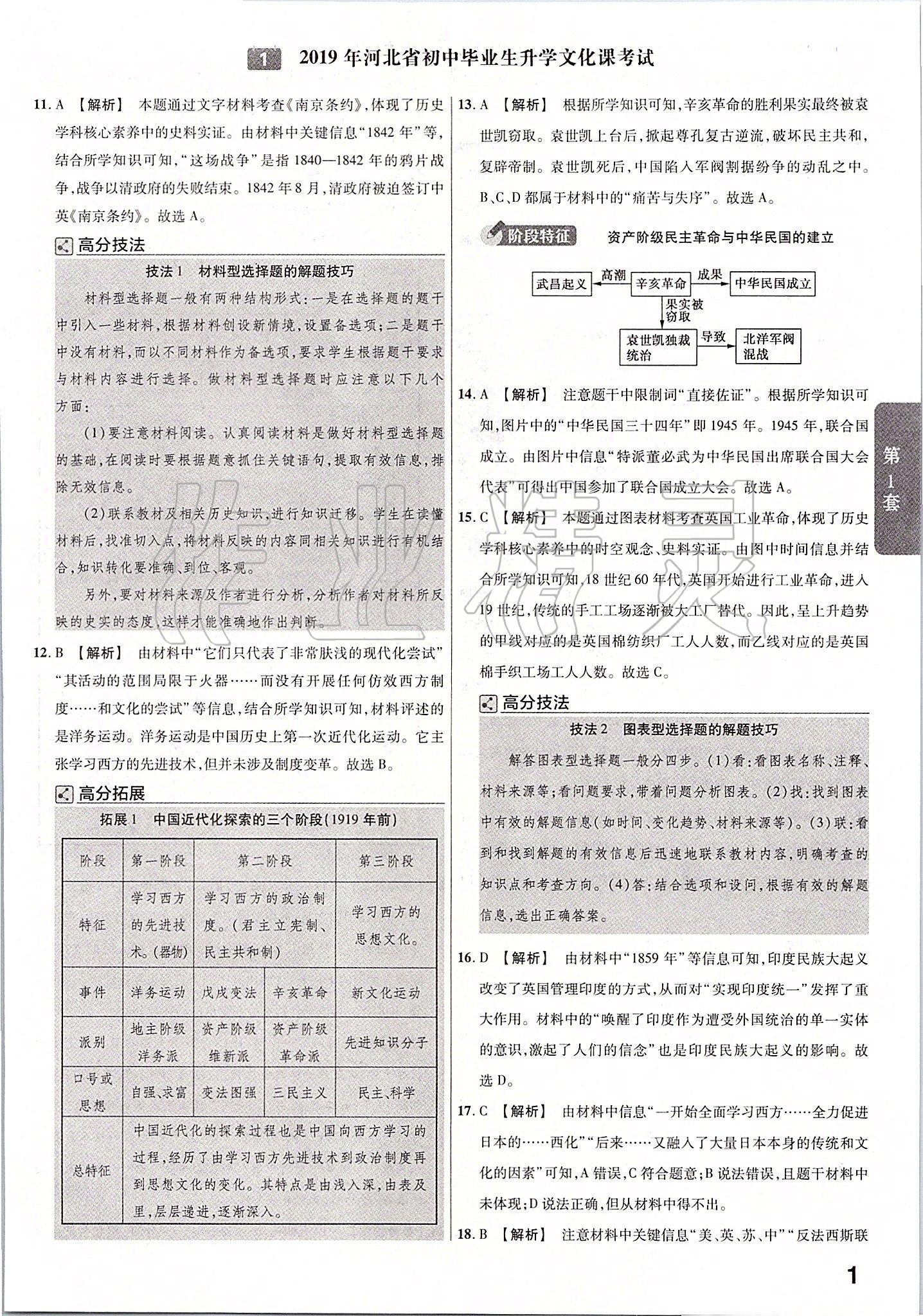 2020年金考卷河北中考45套匯編歷史 第1頁