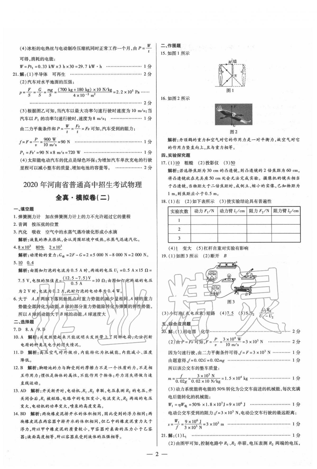 2020年領跑押題卷物理 第2頁