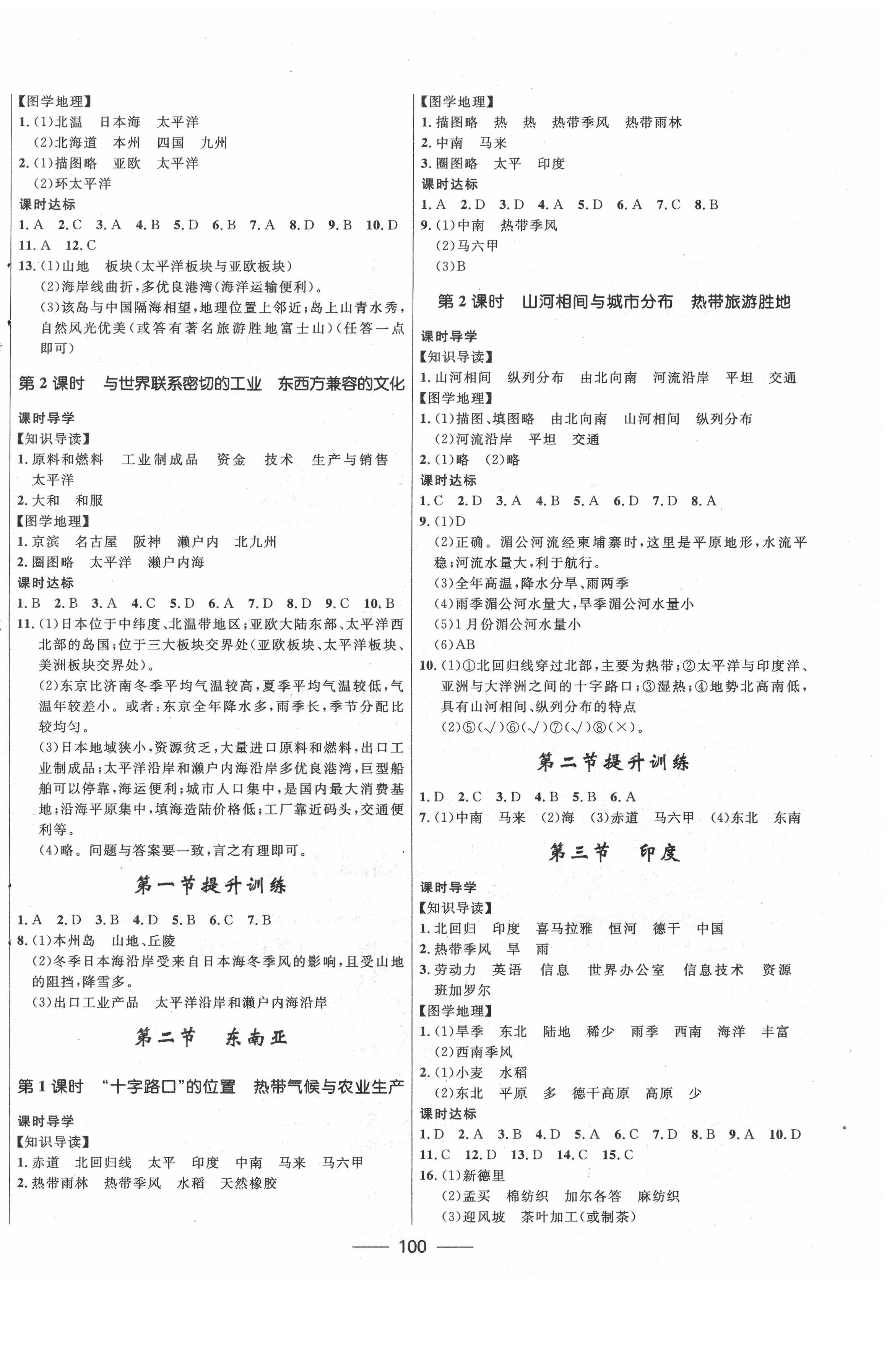 2020年奪冠百分百新導(dǎo)學(xué)課時(shí)練七年級地理下冊人教版 第2頁