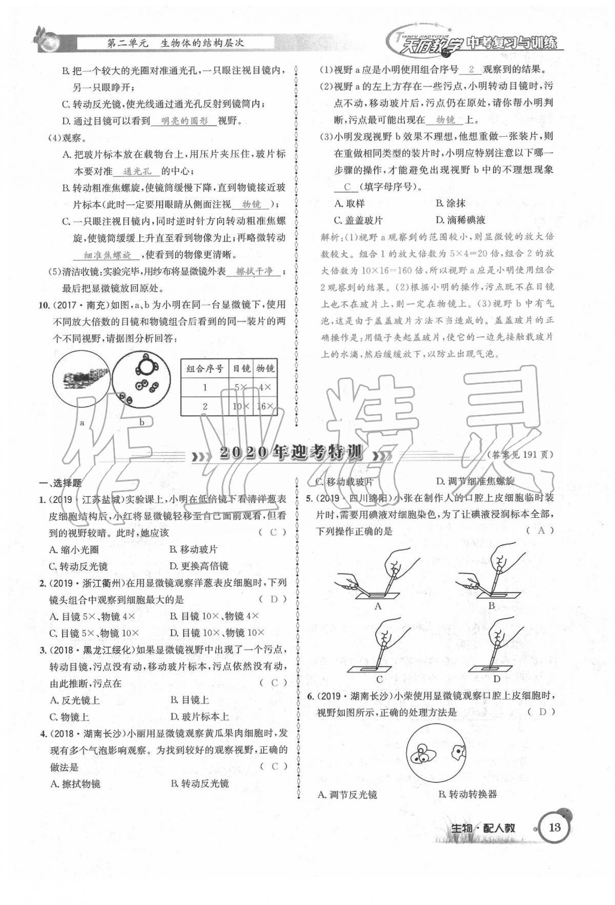 2020年天府教與學四川中考復習與訓練生物人教版 第19頁