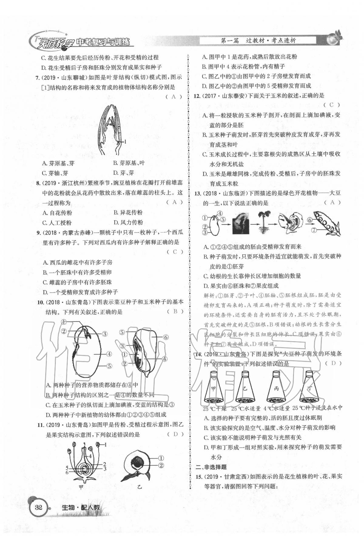 2020年天府教與學(xué)四川中考復(fù)習(xí)與訓(xùn)練生物人教版 第38頁(yè)