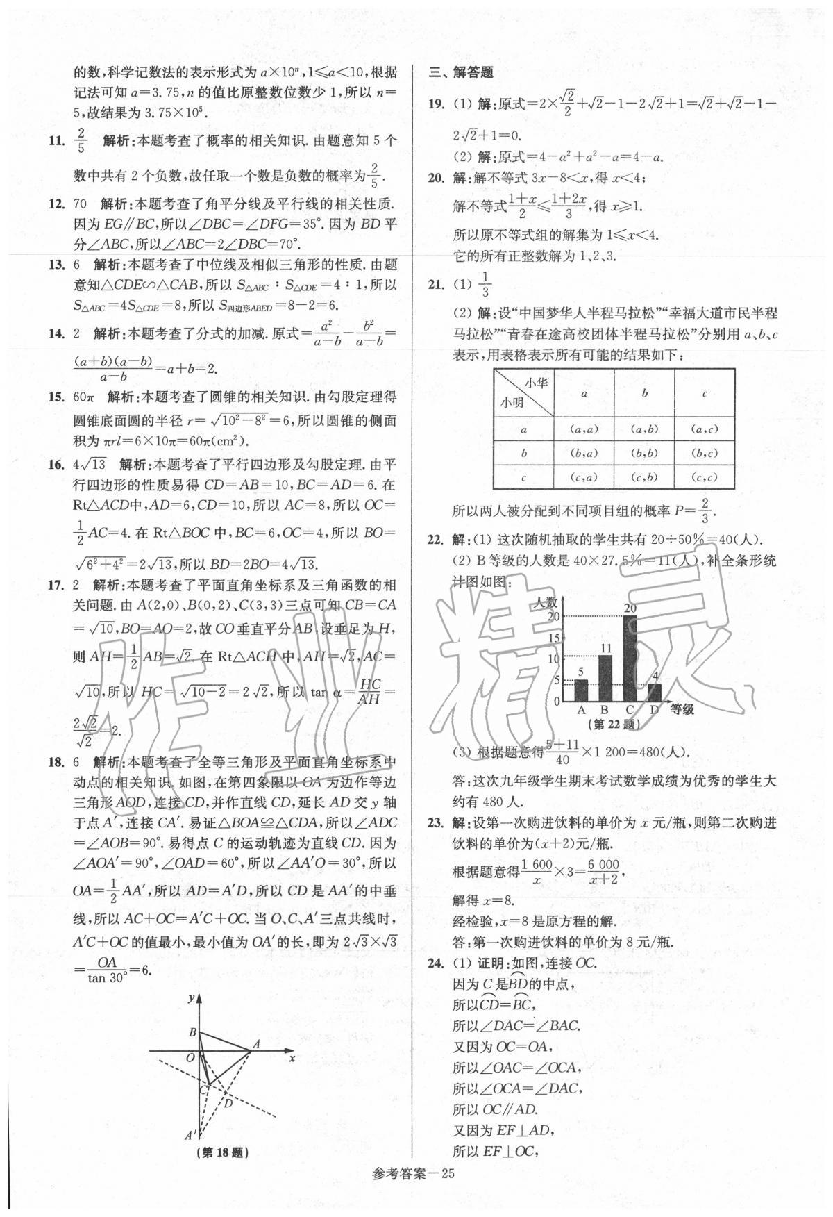 2020年揚(yáng)州市中考總復(fù)習(xí)一卷通數(shù)學(xué) 第27頁(yè)