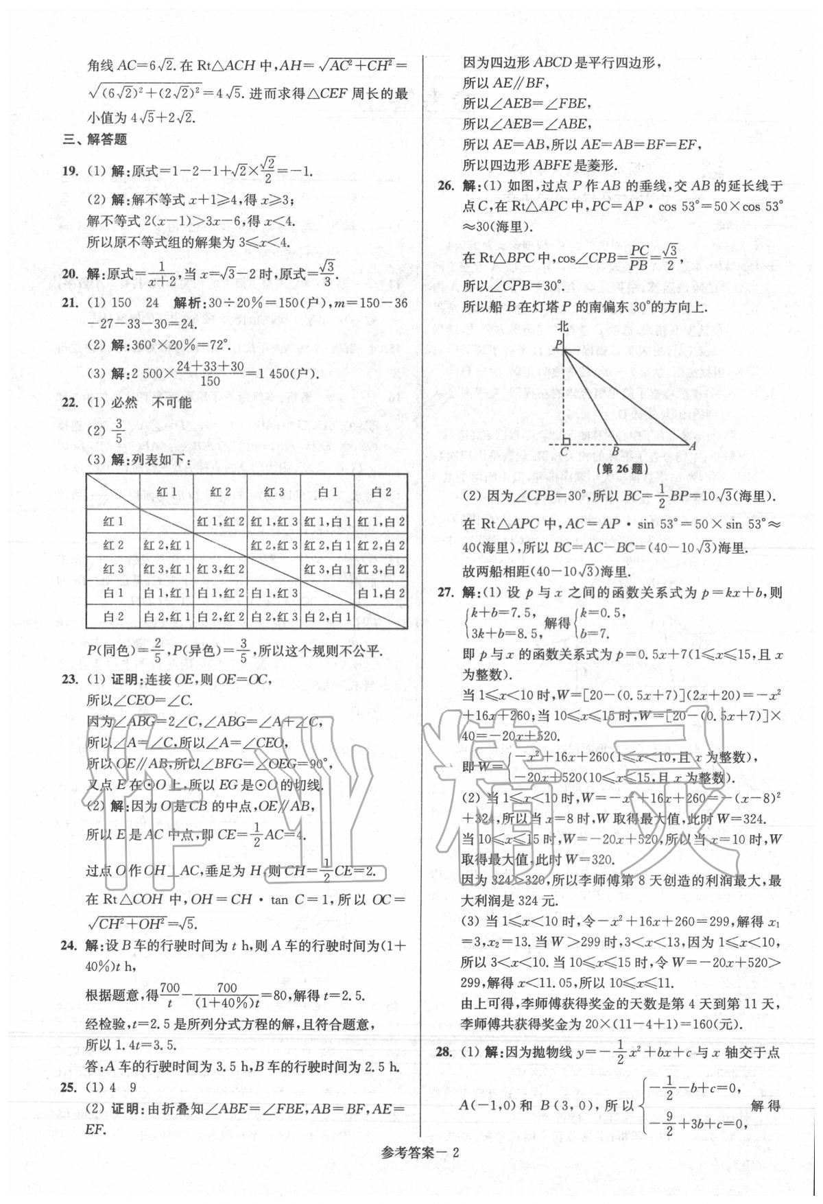 2020年揚(yáng)州市中考總復(fù)習(xí)一卷通數(shù)學(xué) 第4頁(yè)