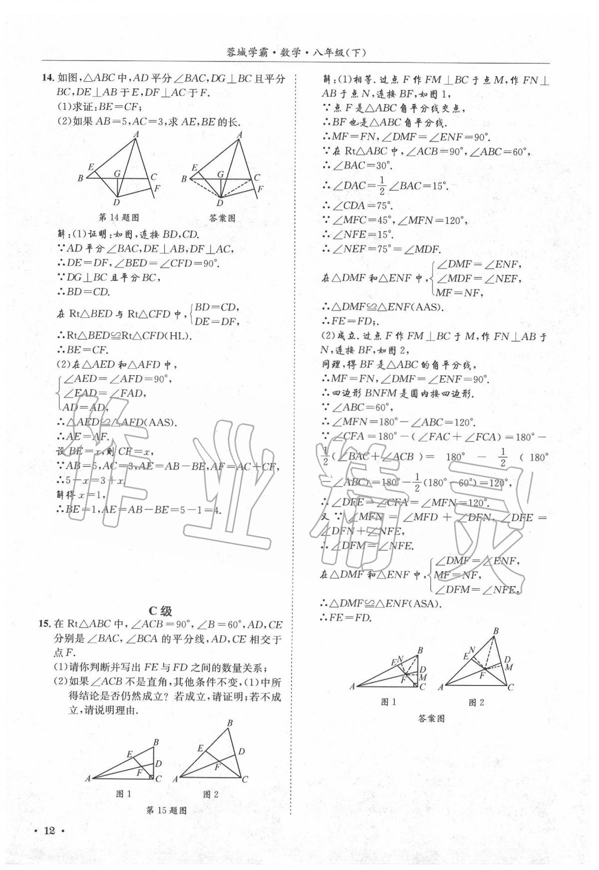 2020年蓉城學霸八年級數(shù)學下冊北師大版 第16頁