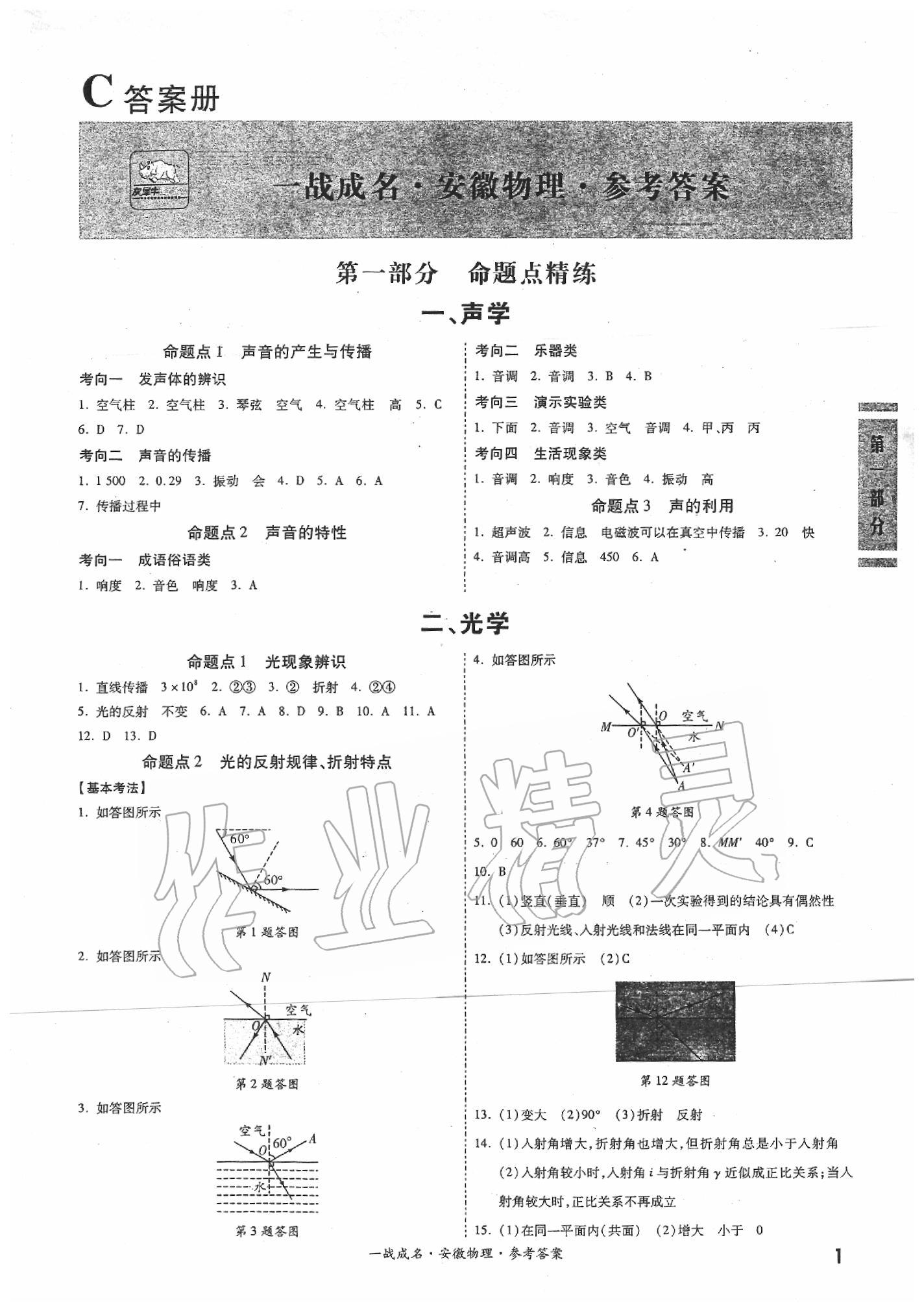 2020年一战成名考前新方案物理安徽专版 第1页