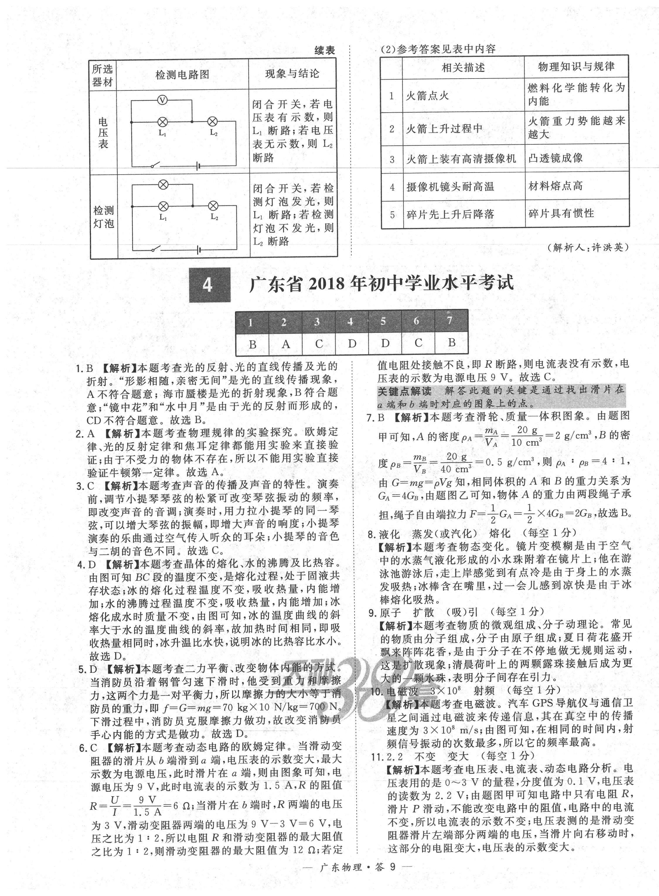 2020年天利38套广东省中考试题精选物理 第9页