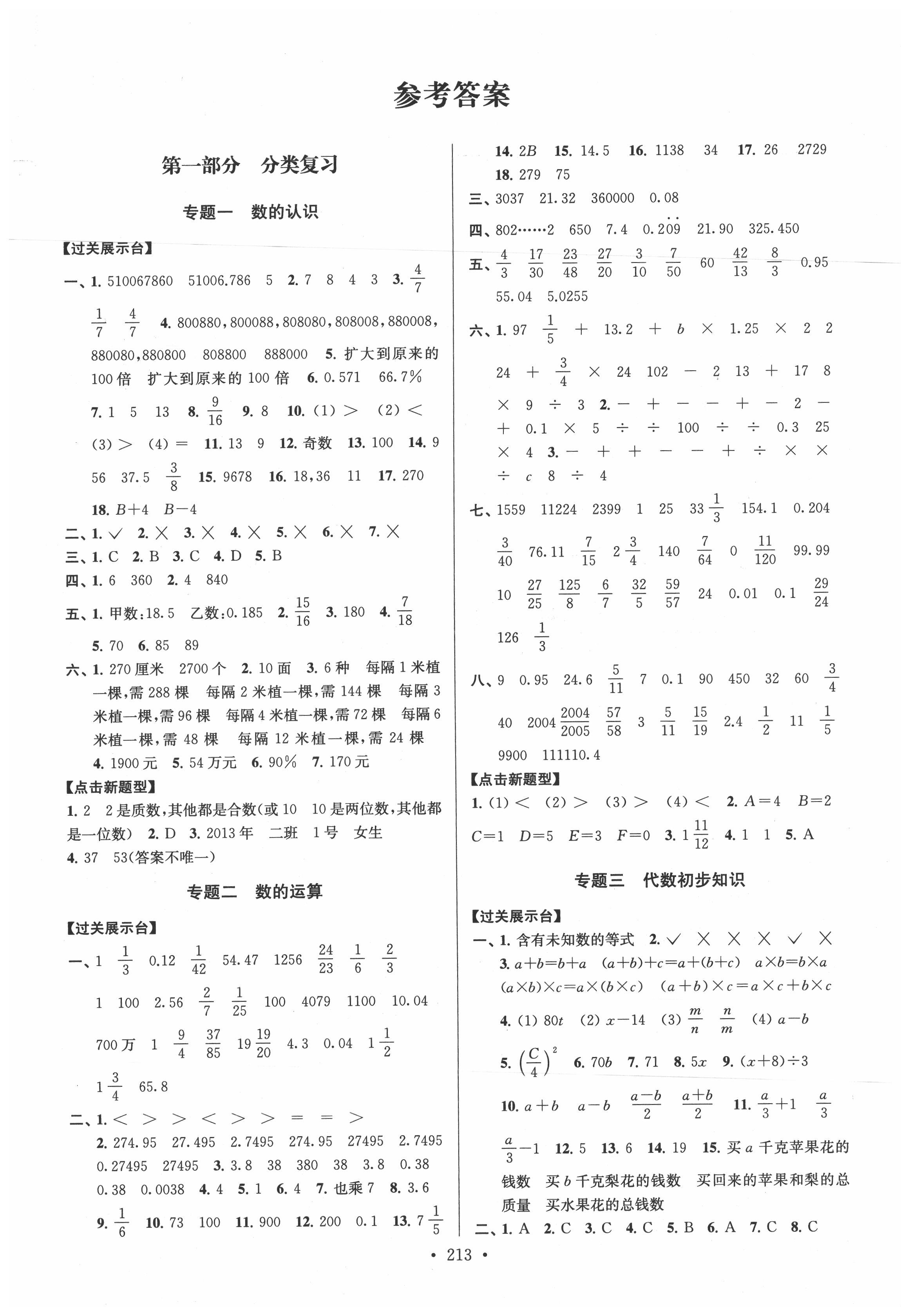 2020年自主创新作业小学毕业总复习一本通数学苏教版徐州专版 第1页