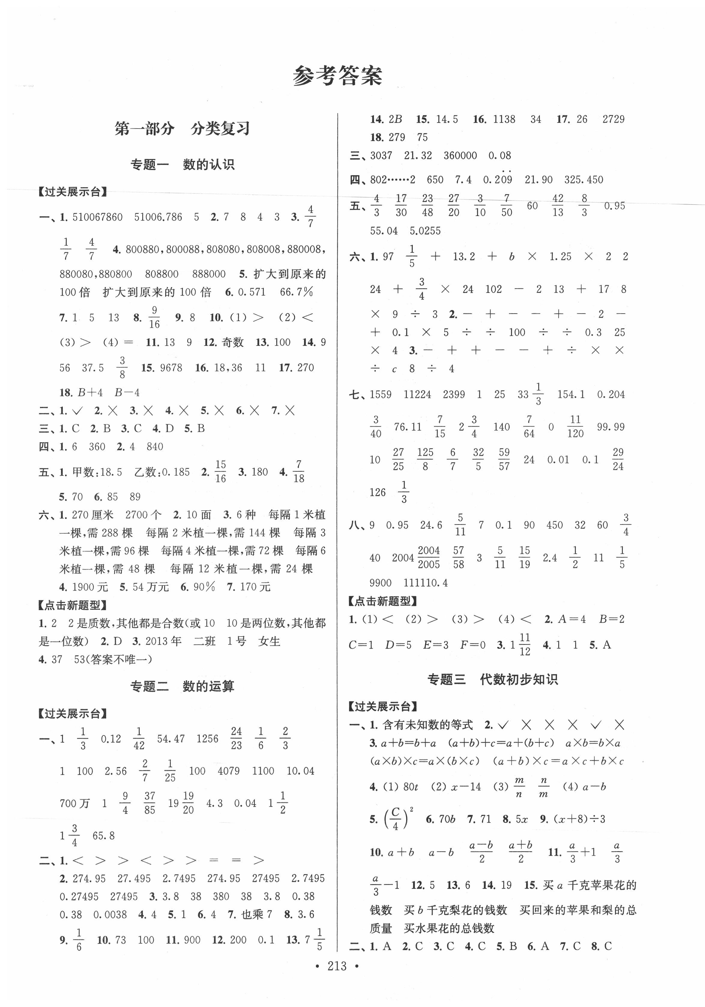 2020年自主创新作业小学毕业总复习一本通数学扬州专版 第1页