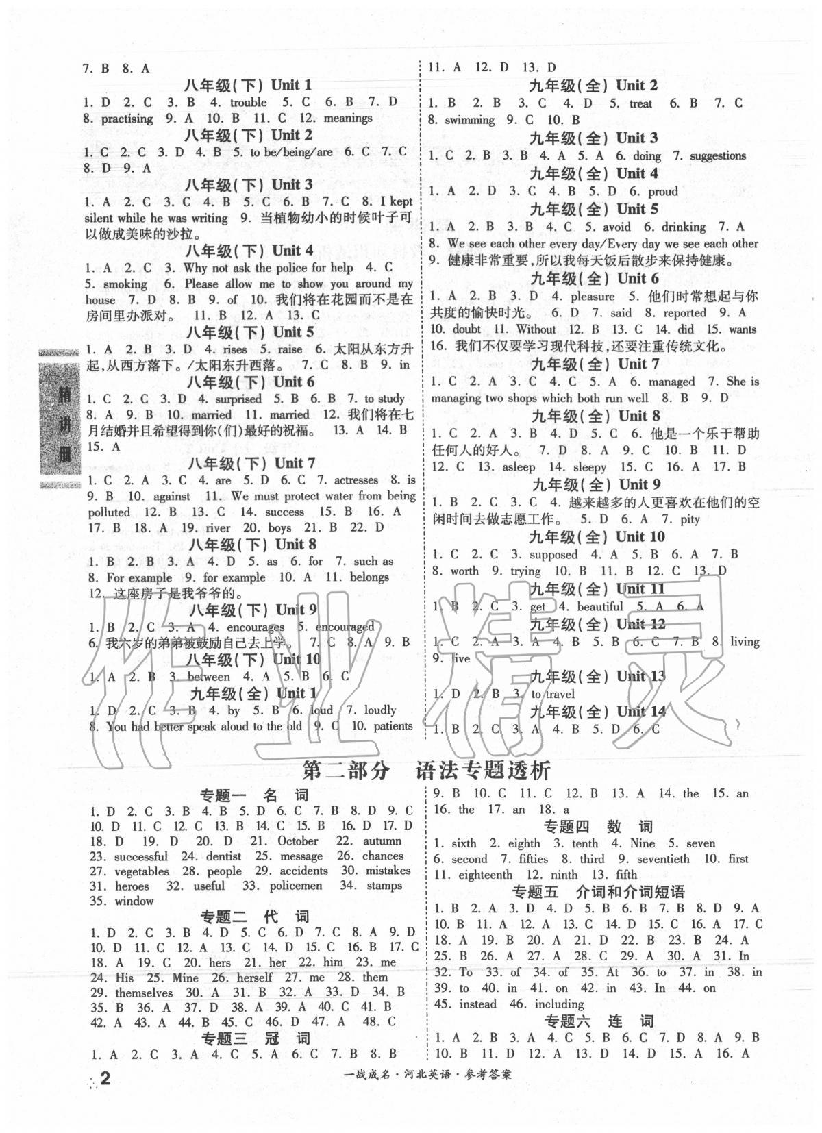 2020年一战成名考前新方案英语河北专版 第2页