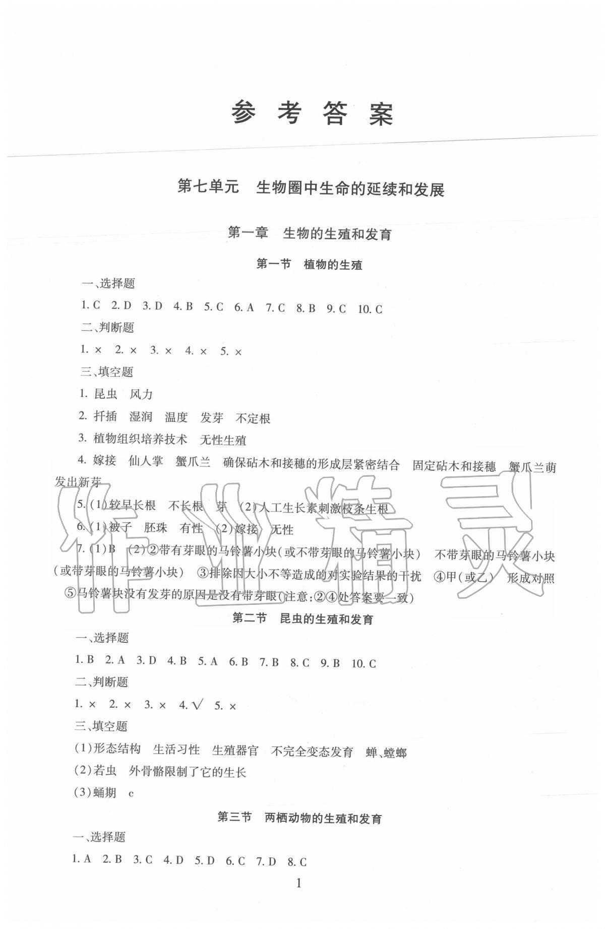 2020年海淀名師伴你學(xué)同步學(xué)練測(cè)八年級(jí)生物下冊(cè)人教版 第1頁(yè)