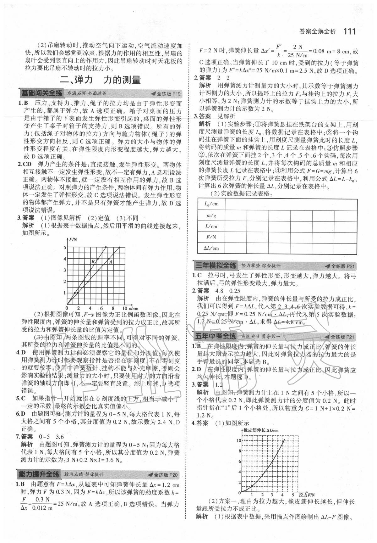 2020年5年中考3年模拟初中物理八年级下册北师大版 第9页