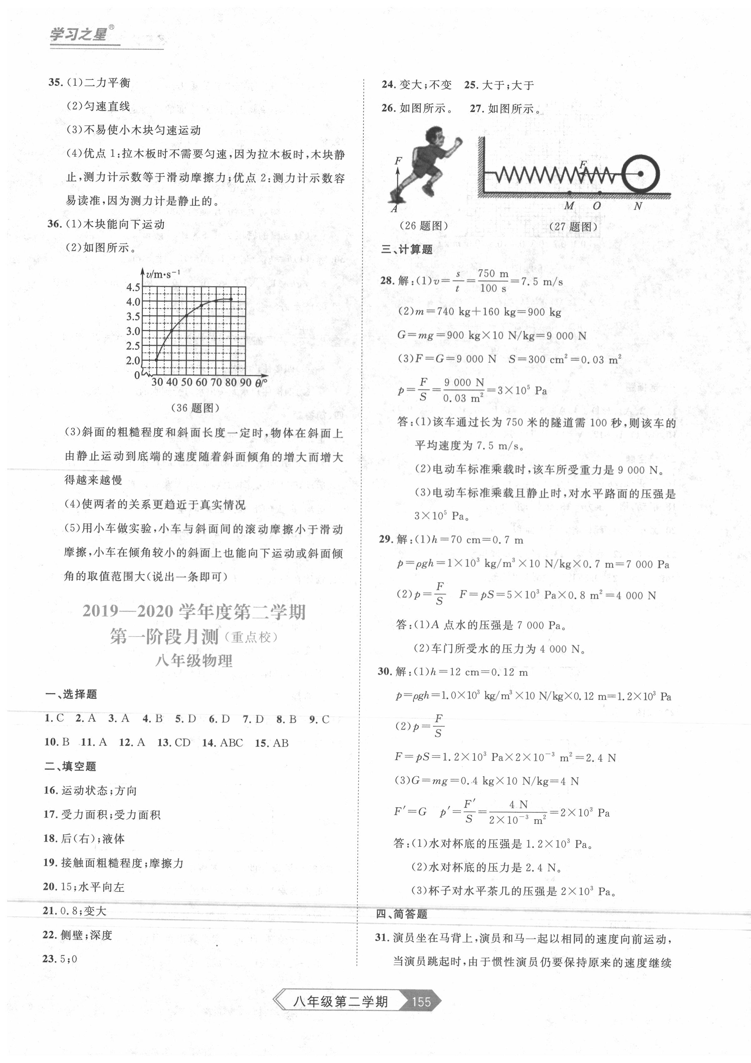 2020年名校大考卷八年級(jí)物理下冊(cè)人教版 第3頁