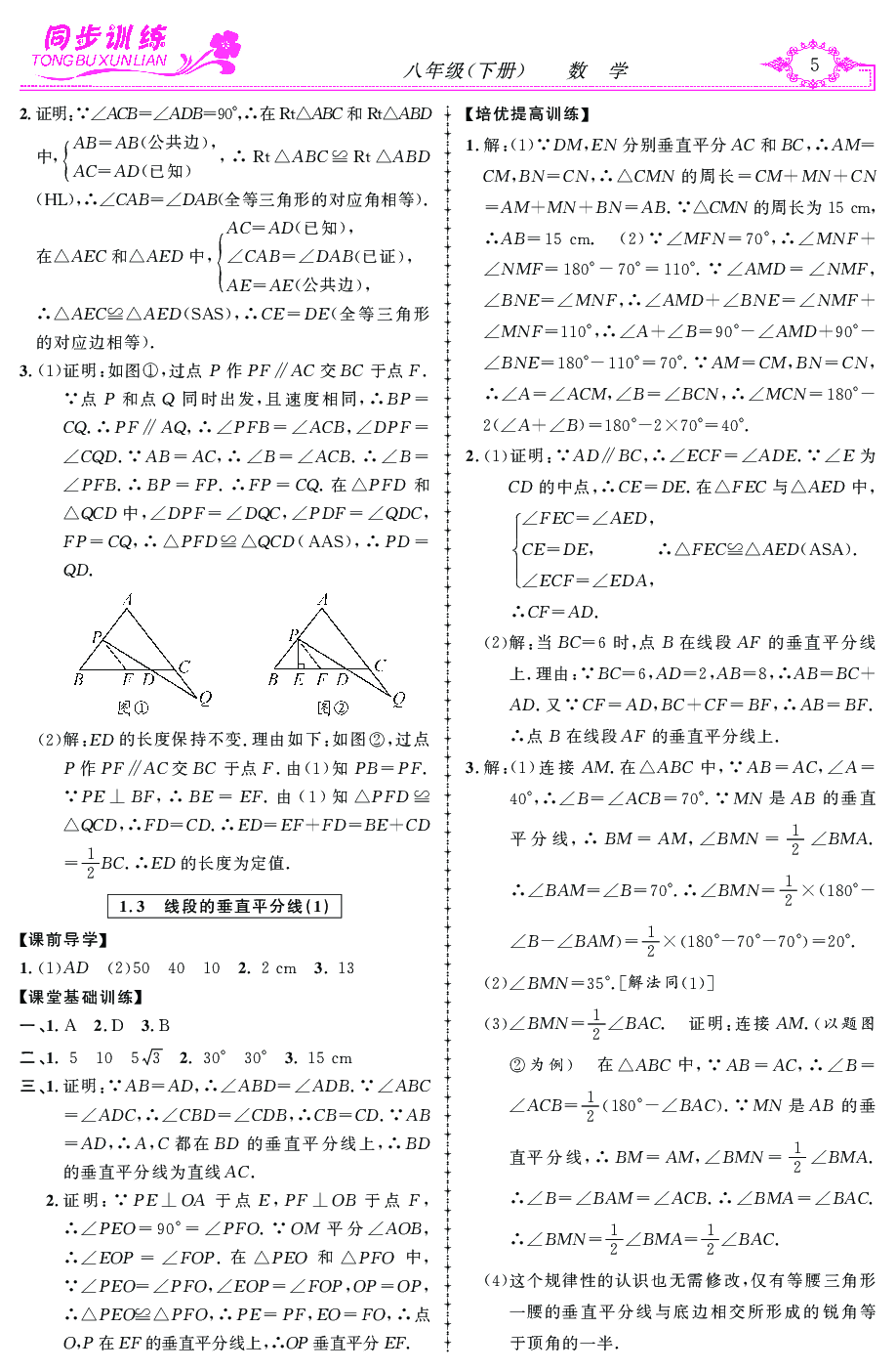 2020年同步訓練創(chuàng)新作業(yè)八年級數(shù)學下冊 第5頁