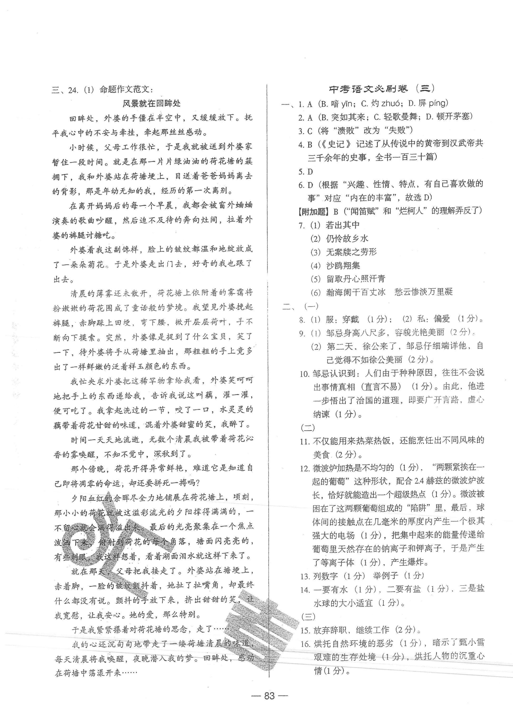 2020年中考必刷卷黑龍江美術(shù)出版社語(yǔ)文 第3頁(yè)