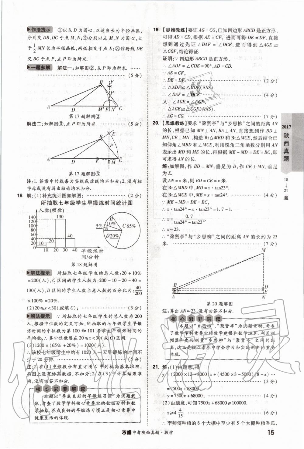 2020年萬唯中考陜西真題數(shù)學(xué) 第15頁