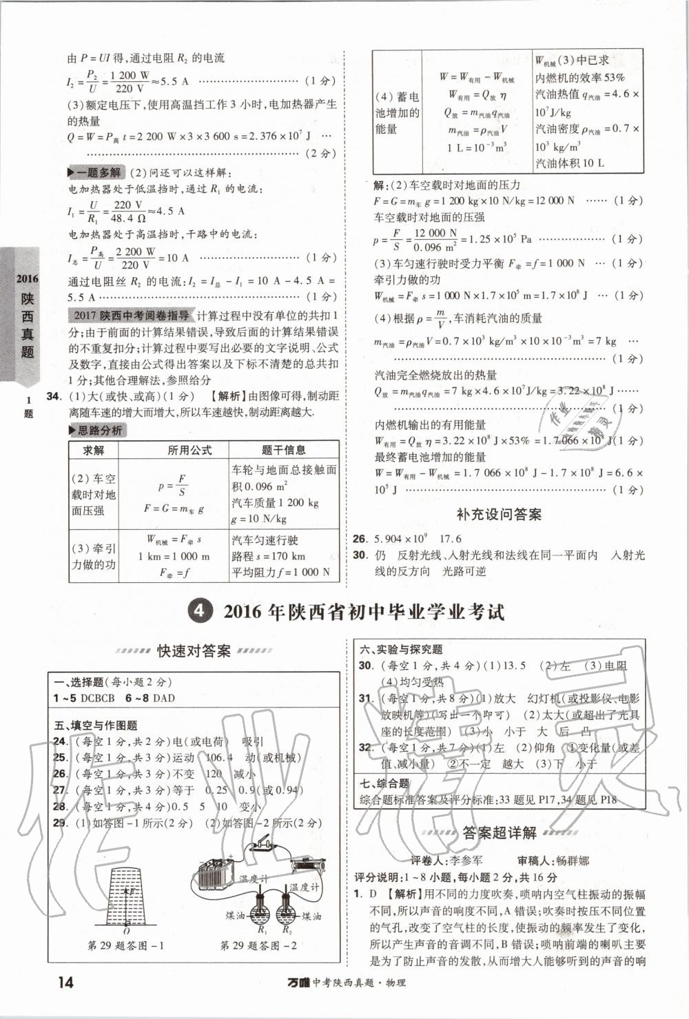 2020年萬唯中考陜西真題物理 第14頁