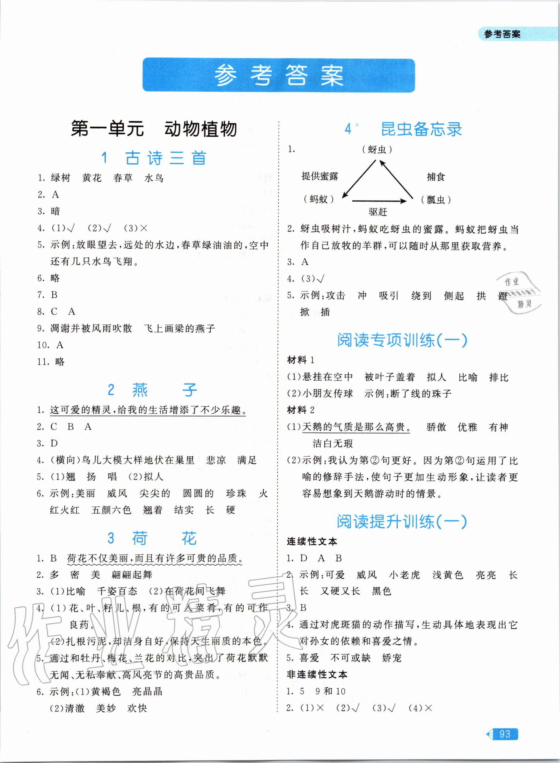 2020年53天天练小学同步阅读三年级下册人教版 第1页