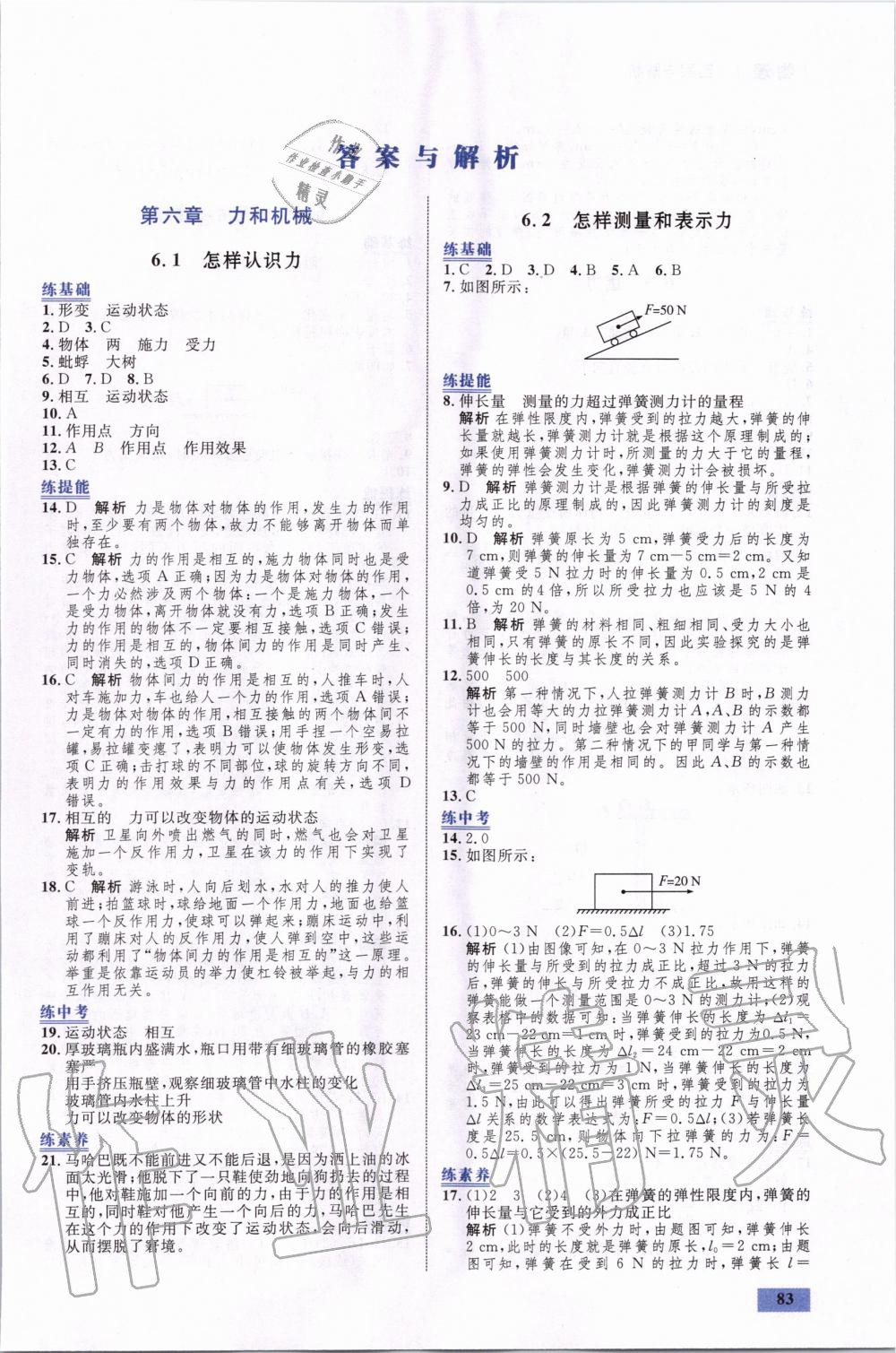 2020年初中同步學(xué)考優(yōu)化設(shè)計(jì)八年級(jí)物理下冊(cè)粵滬版 第1頁(yè)