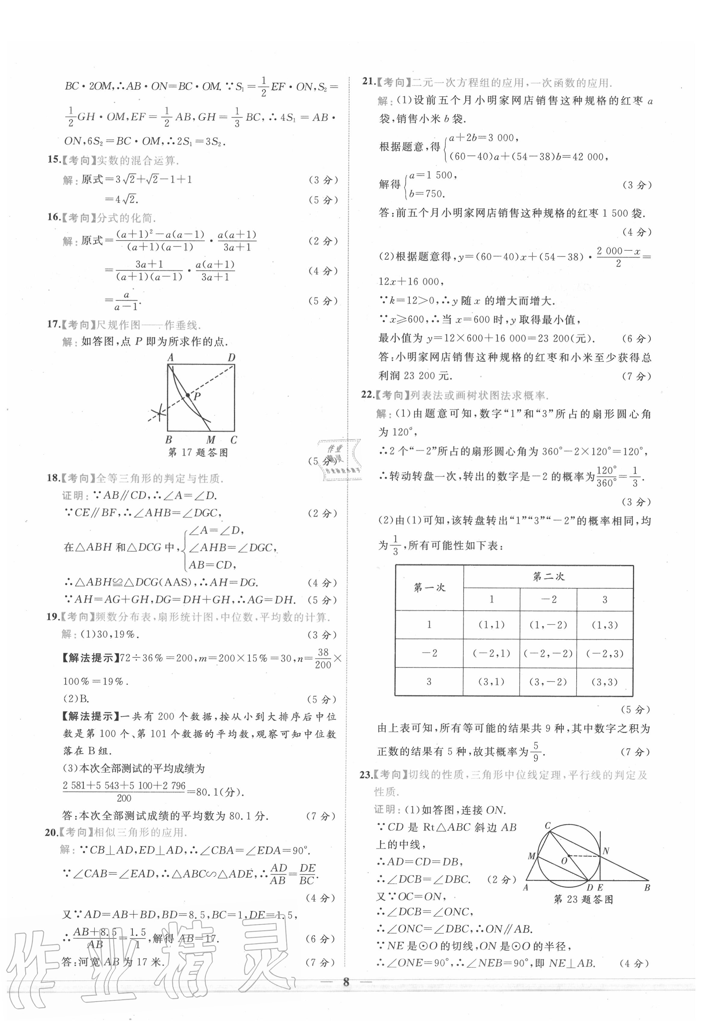 2020年中考金卷中考試題精編數(shù)學(xué)陜西專(zhuān)版 第8頁(yè)