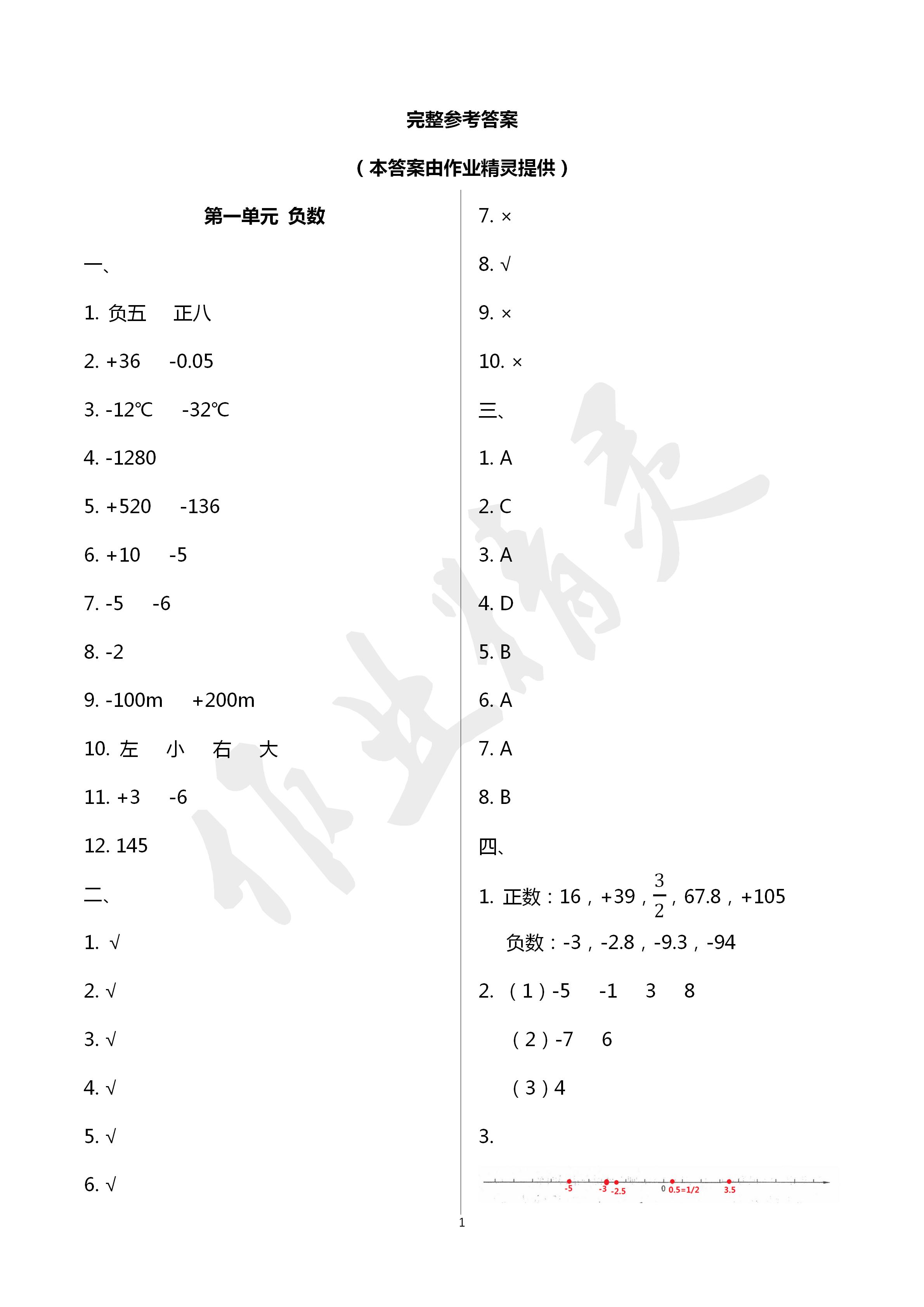 2020年能力素養(yǎng)自主檢測單元檢測卷六年級數(shù)學下冊人教版 第1頁