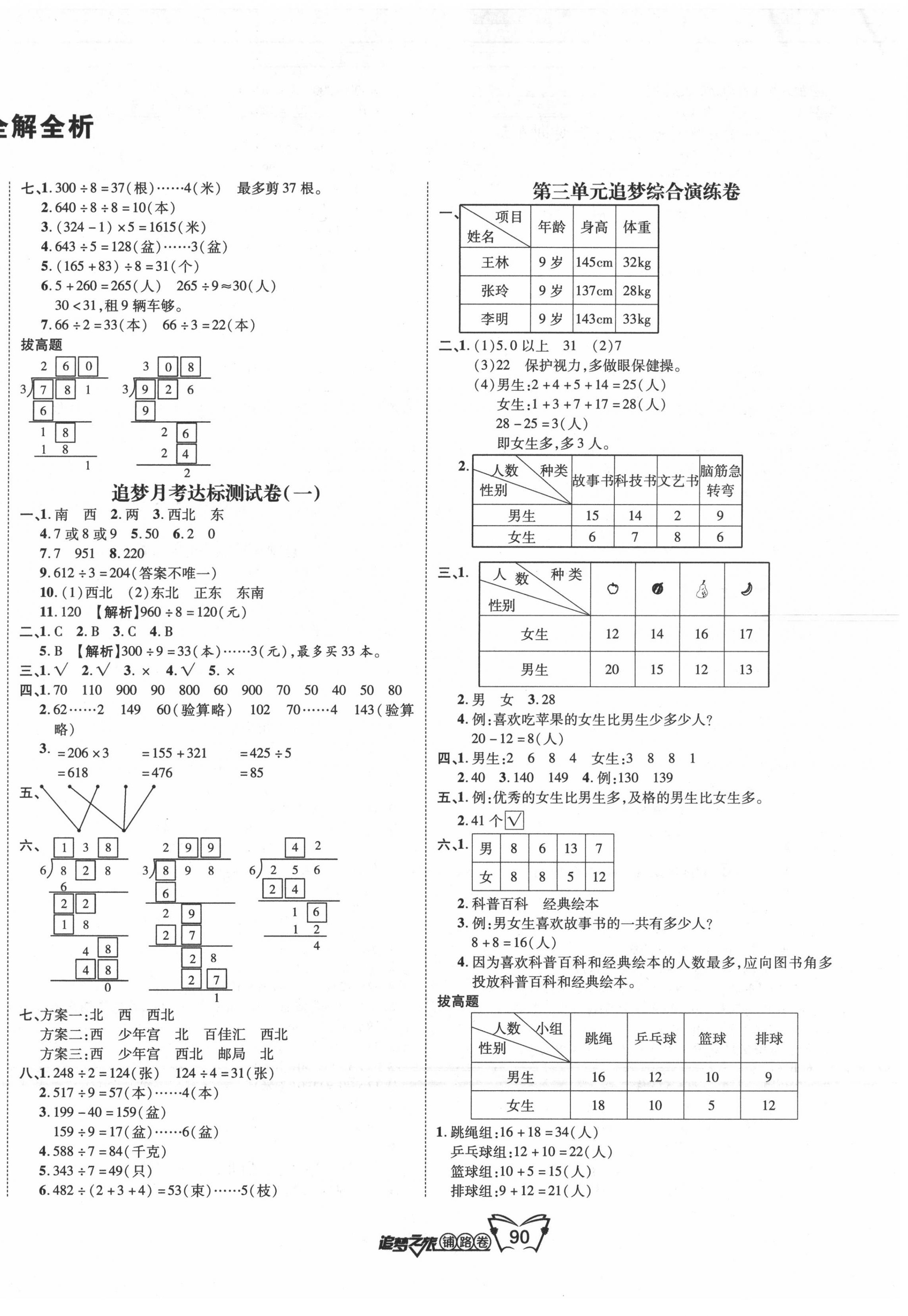 2020年追夢之旅鋪路卷三年級數(shù)學(xué)下冊人教版 第2頁