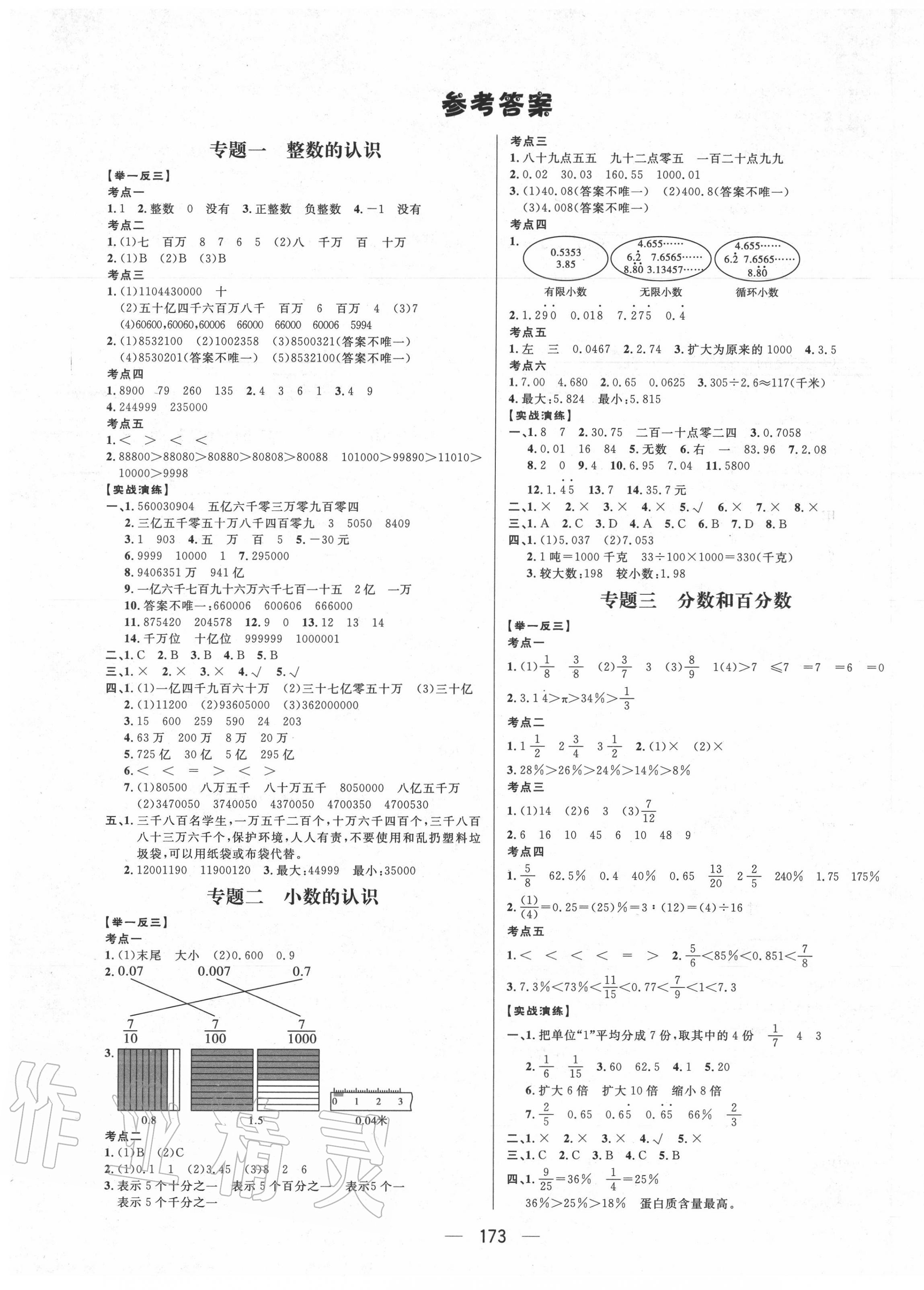 2020年簡易通小學(xué)畢業(yè)總復(fù)習(xí)數(shù)學(xué) 第1頁