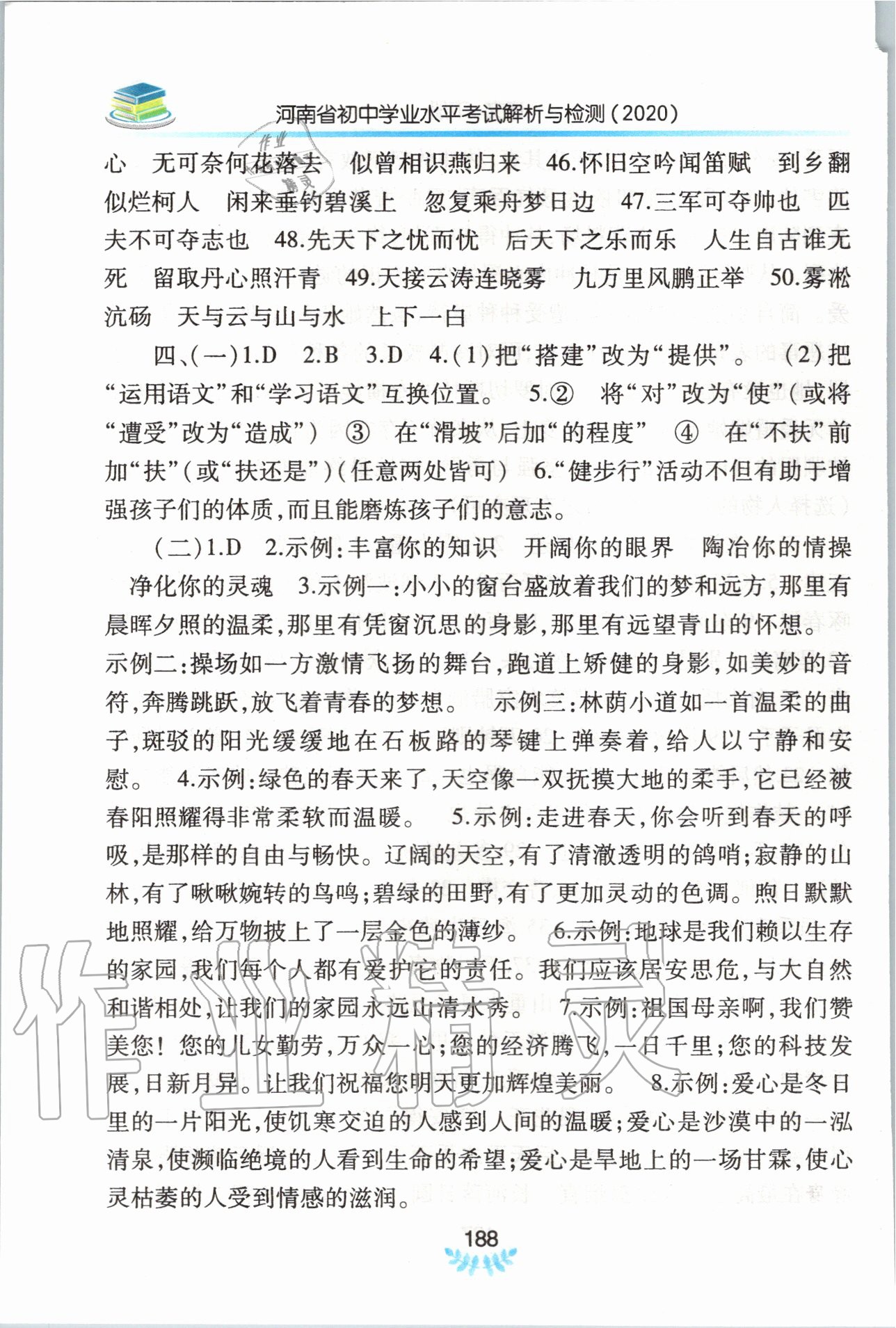 2020年河南省初中學(xué)業(yè)水平考試解析與檢測語文下冊(cè) 第4頁