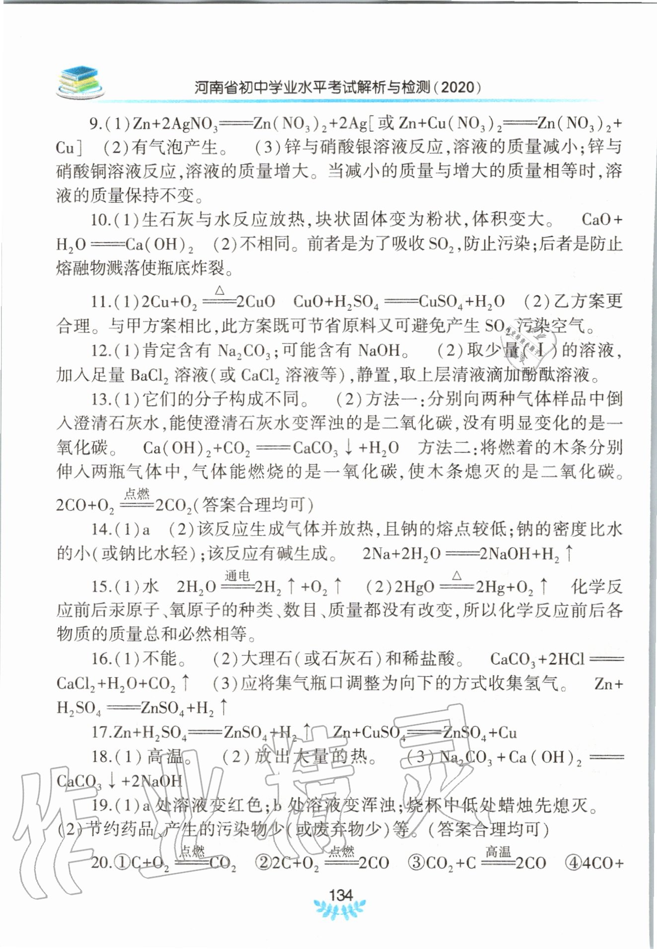 2020年河南省初中學(xué)業(yè)水平考試解析與檢測(cè)化學(xué)上冊(cè) 第6頁