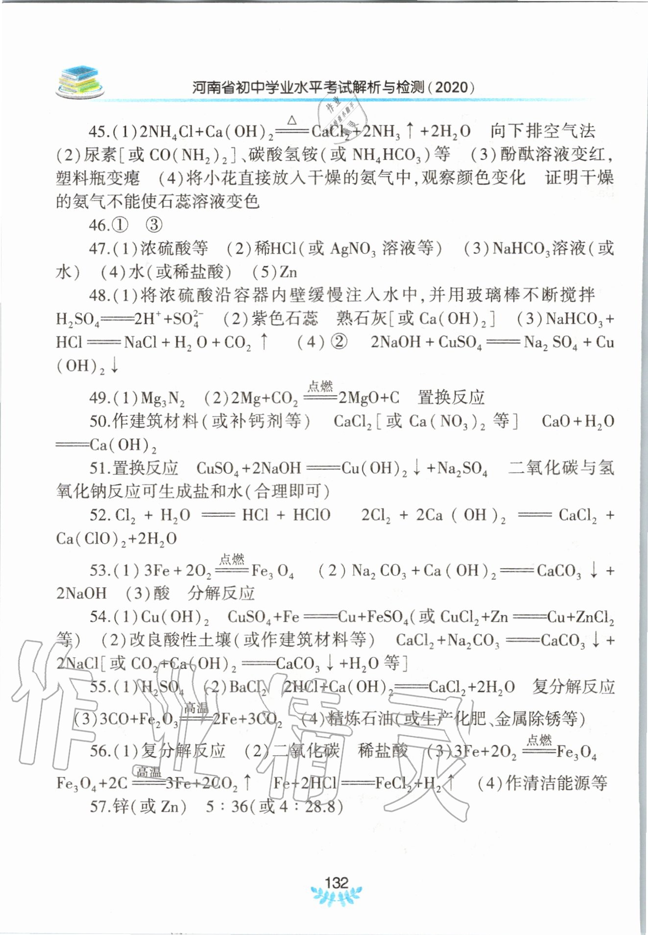 2020年河南省初中學(xué)業(yè)水平考試解析與檢測(cè)化學(xué)上冊(cè) 第4頁