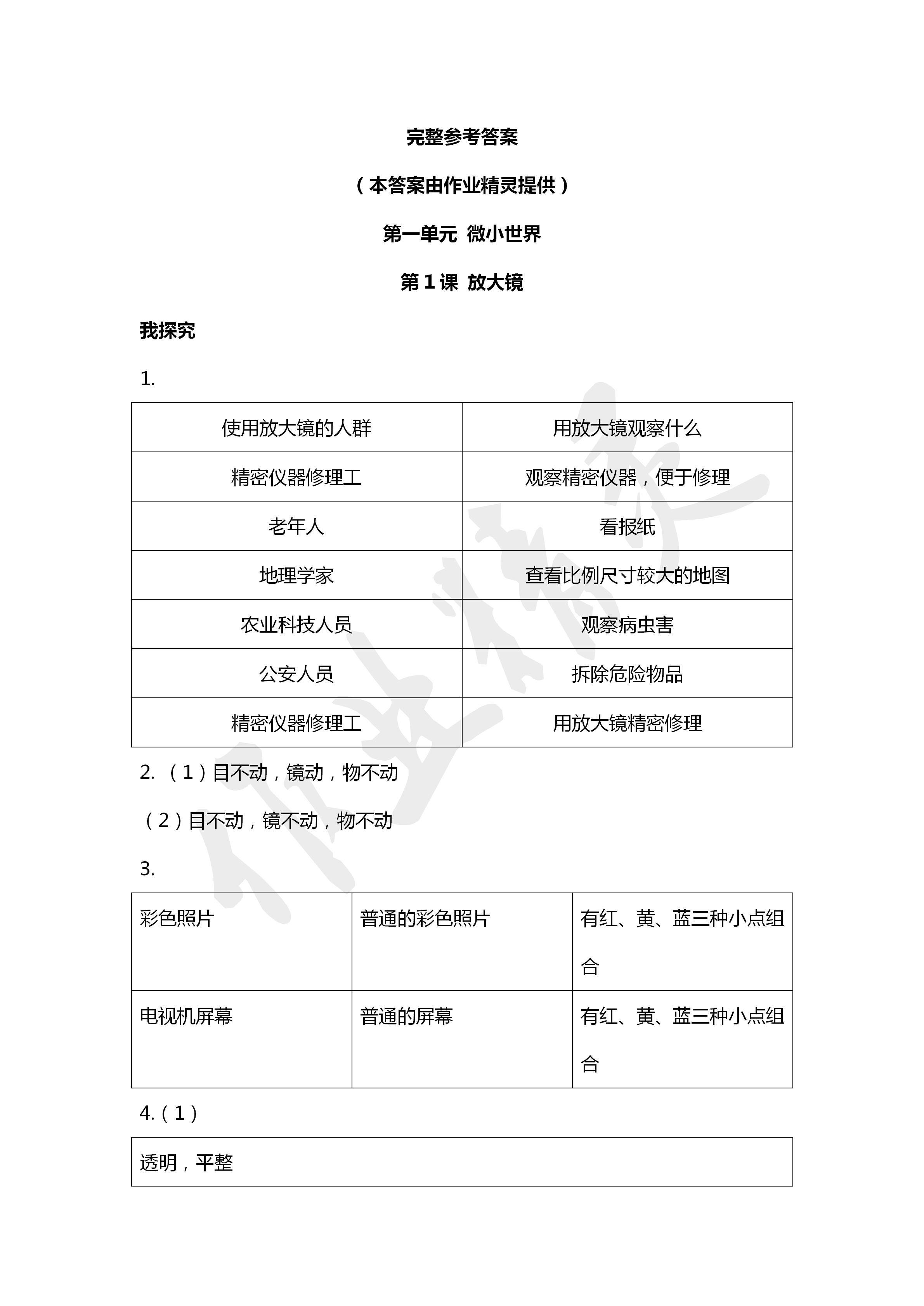 2020年导学新作业六年级科学下册教科版 第1页