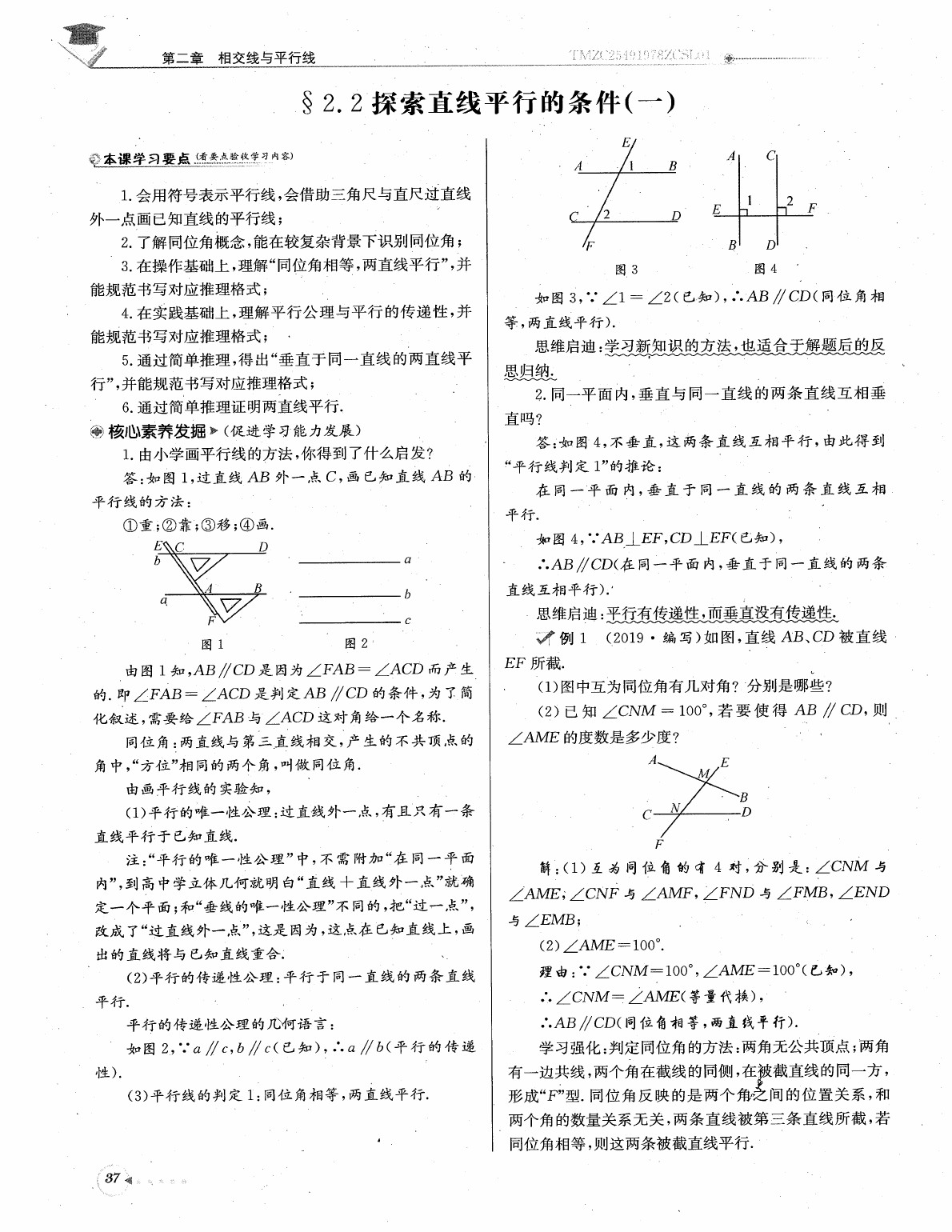 2020年每日核心导学七年级数学下册北师大版 参考答案第39页