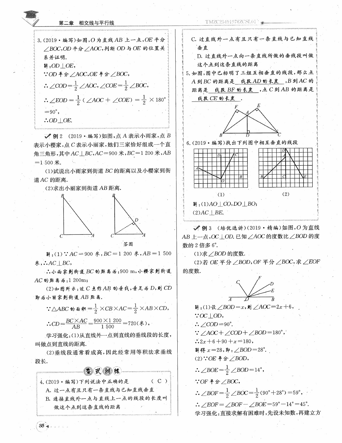 2020年每日核心导学七年级数学下册北师大版 参考答案第37页