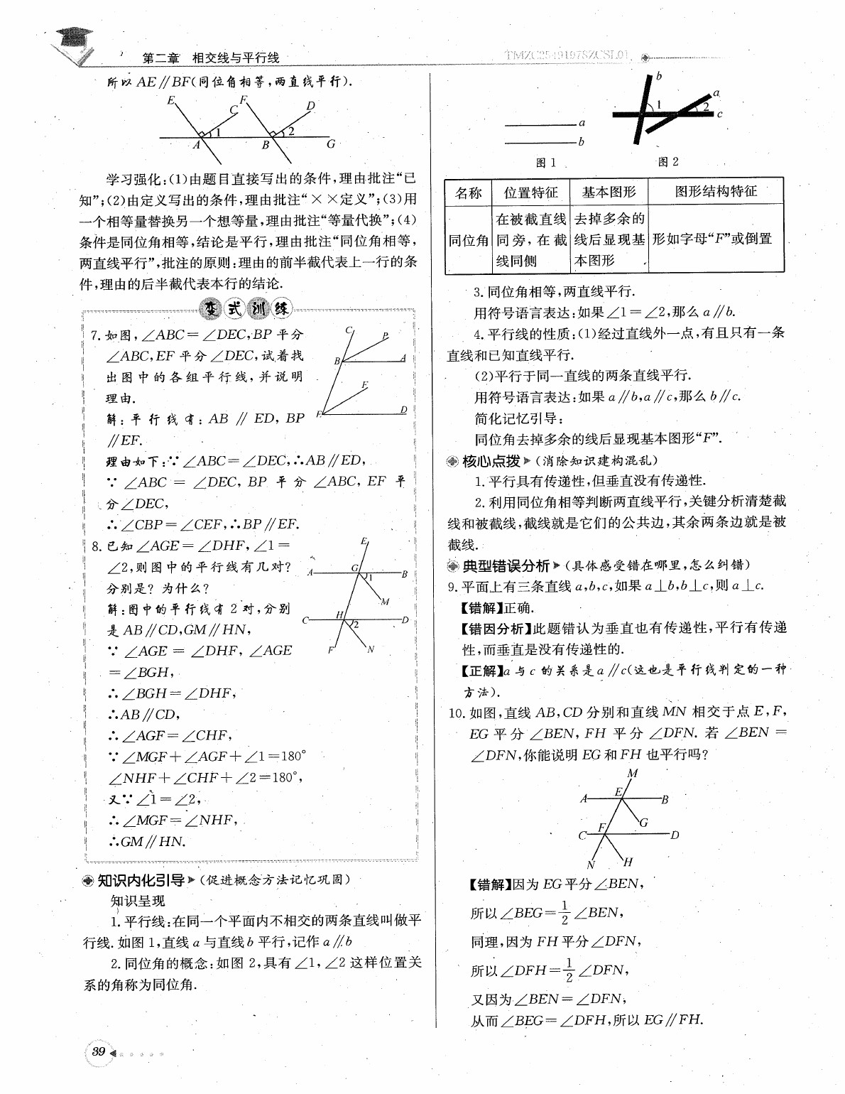 2020年每日核心导学七年级数学下册北师大版 参考答案第41页