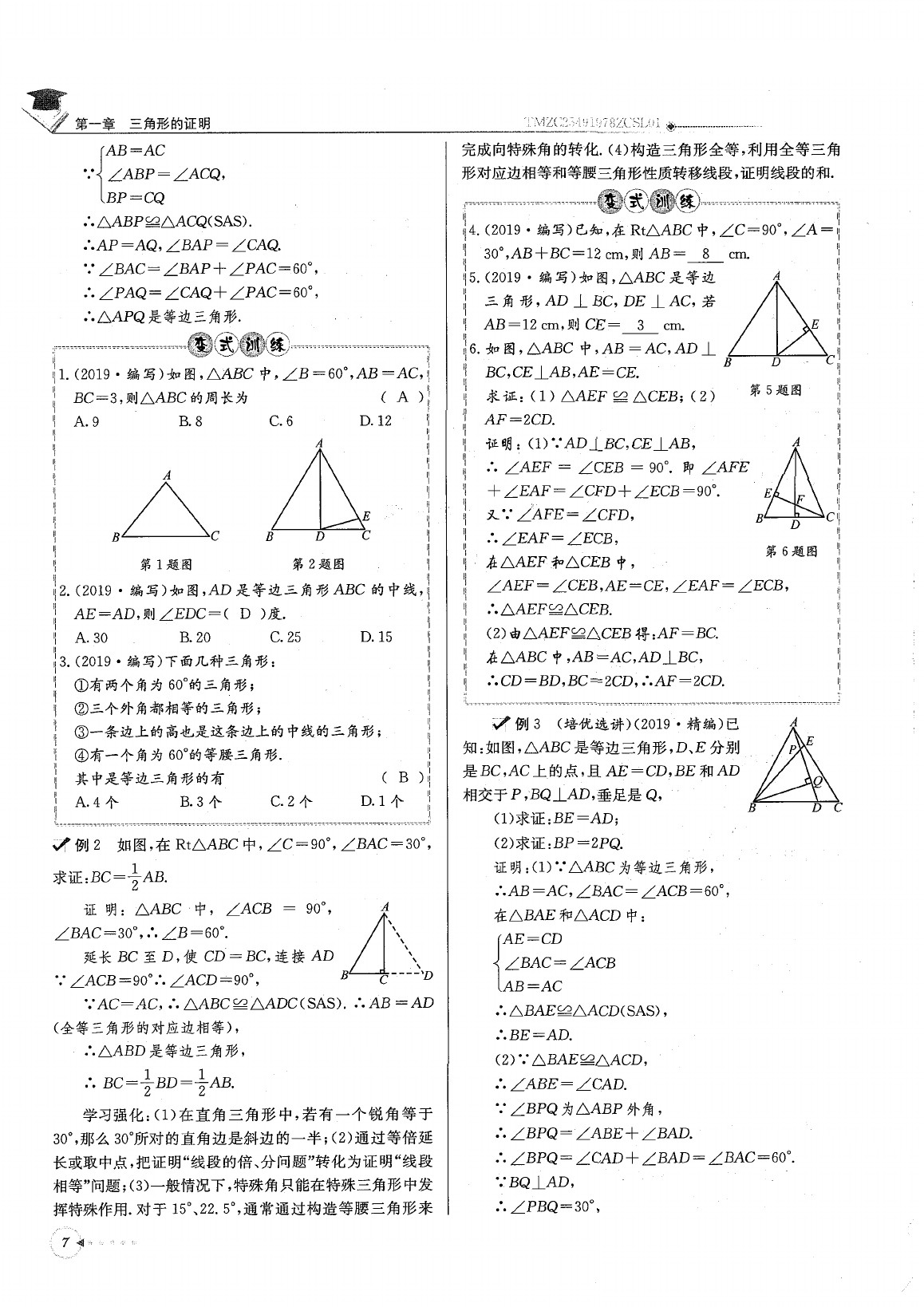 2020年每日核心导学八年级数学下册北师大版 参考答案第11页