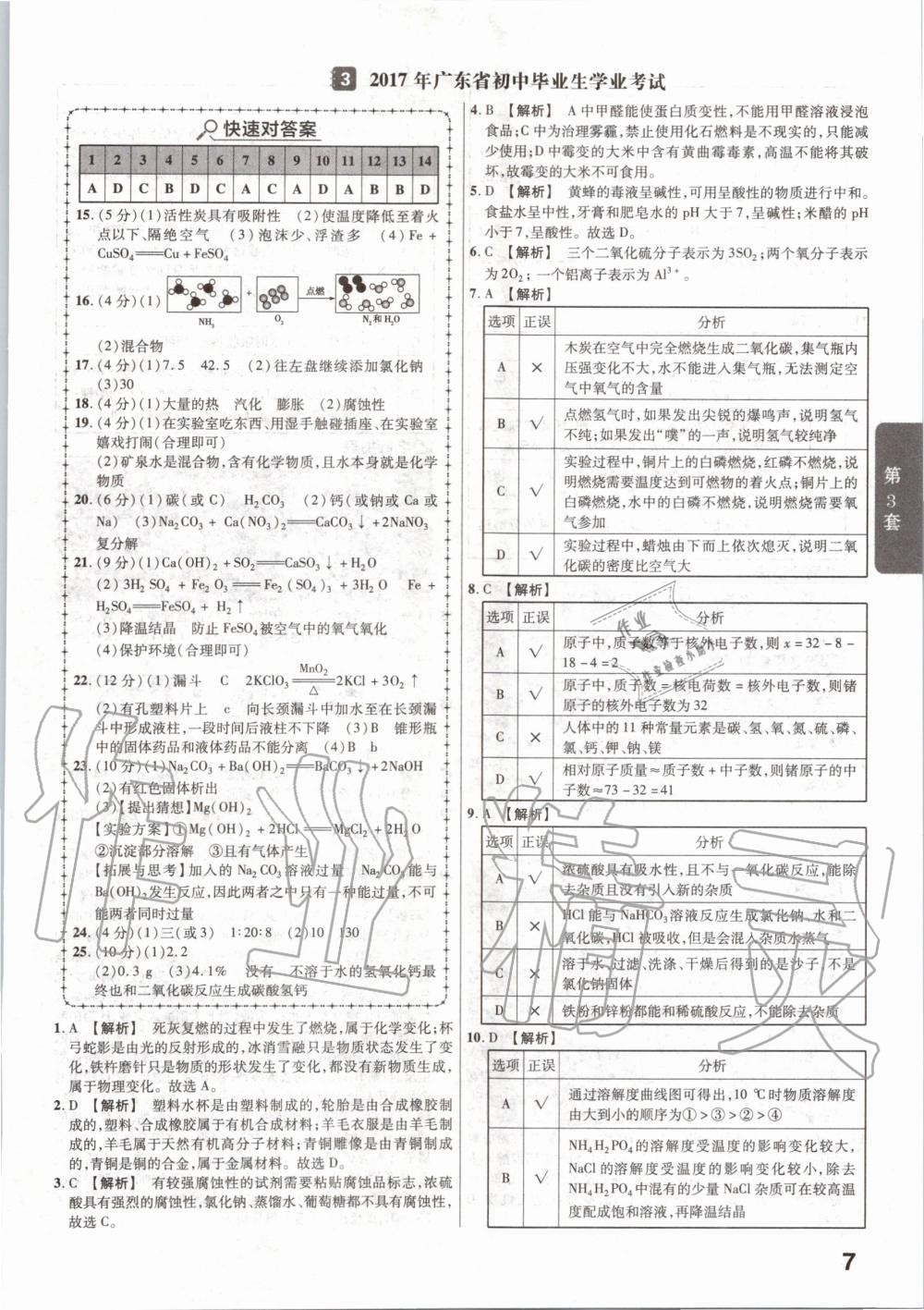 2020年金考卷廣東中考45套匯編化學(xué) 第7頁