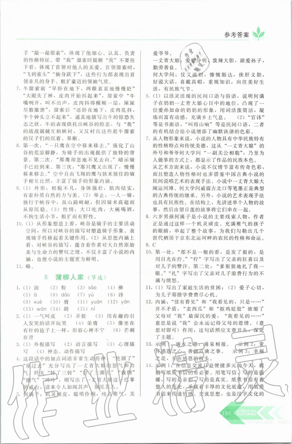 2020年中学生随堂同步练习九年级语文下册人教版 第5页