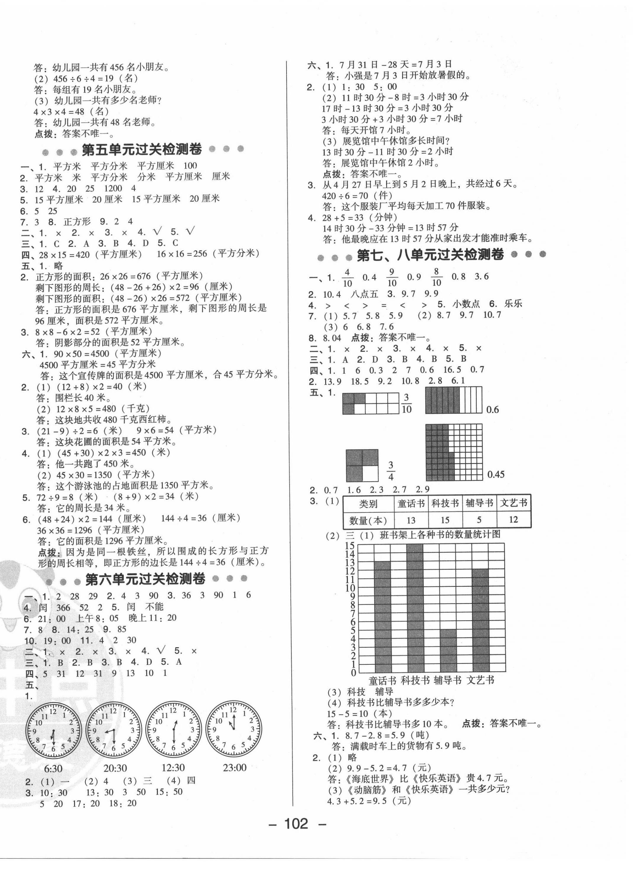 2020年综合应用创新题典中点三年级数学下册青岛版 参考答案第2页