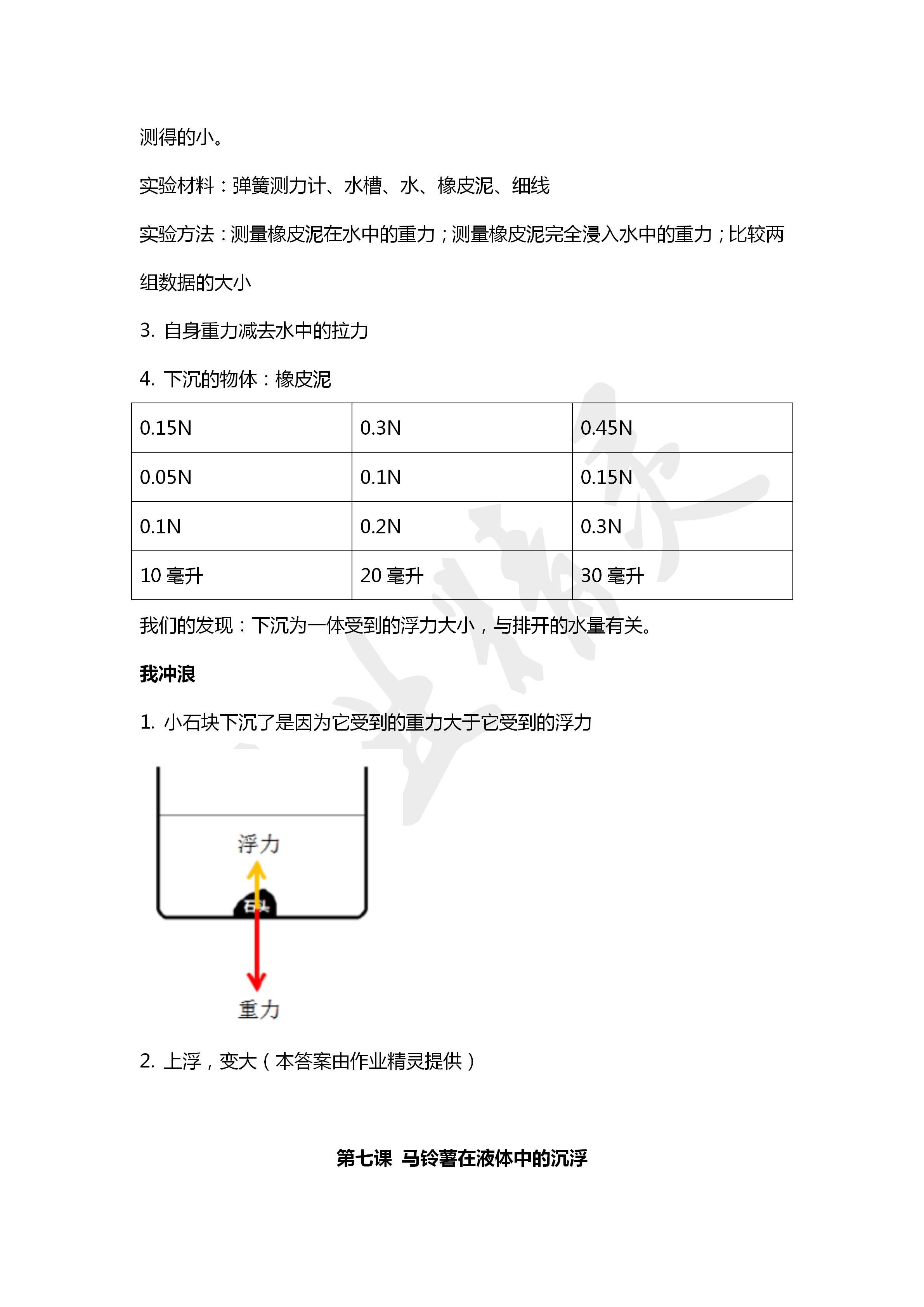 2020年導(dǎo)學(xué)新作業(yè)五年級科學(xué)下冊教科版 第7頁