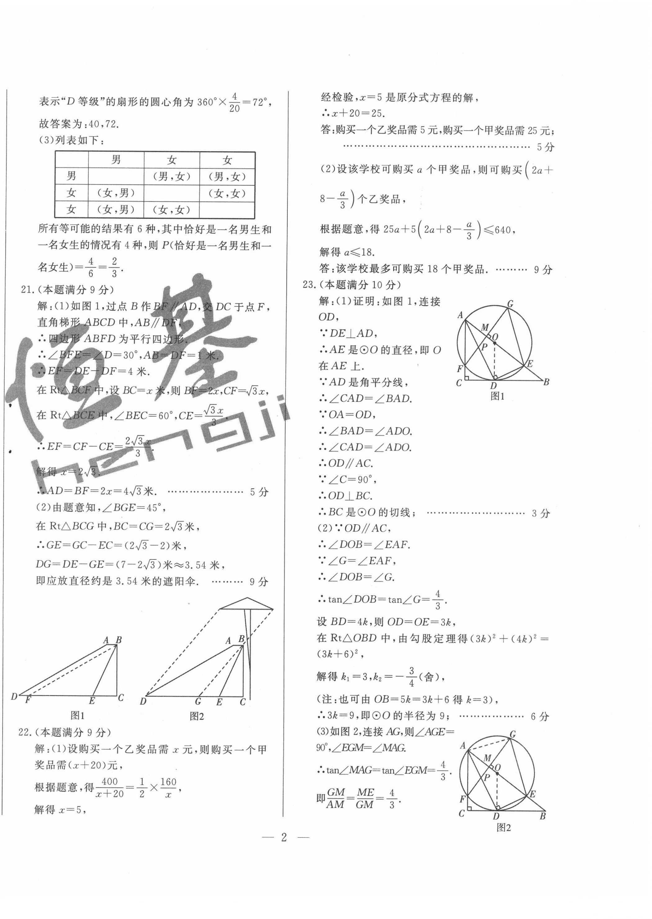 2020年煙臺(tái)初中學(xué)業(yè)水平測(cè)試模擬卷8套數(shù)學(xué) 第2頁(yè)