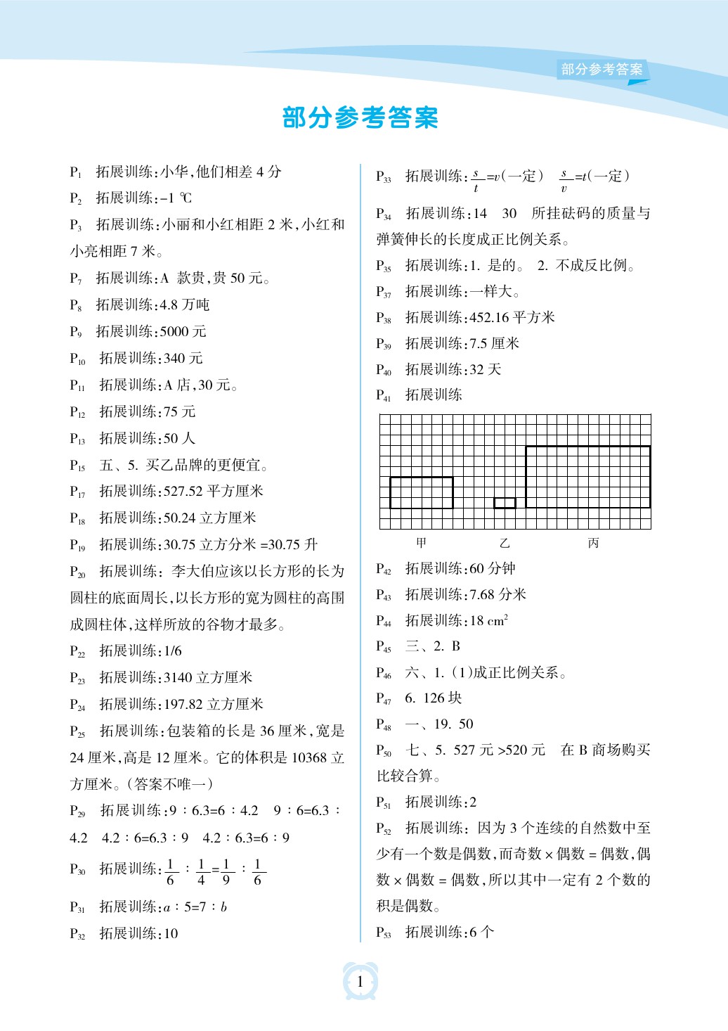 2020年新課程學(xué)習指導(dǎo)海南出版社六年級數(shù)學(xué)下冊人教版 參考答案第1頁