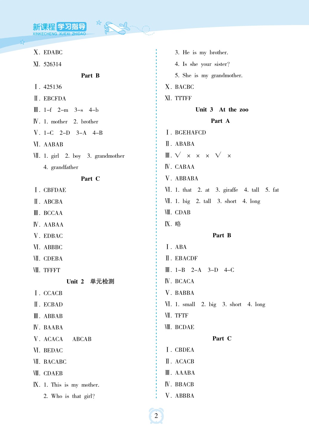 2020年新課程學習指導海南出版社三年級英語下冊人教版 參考答案第2頁