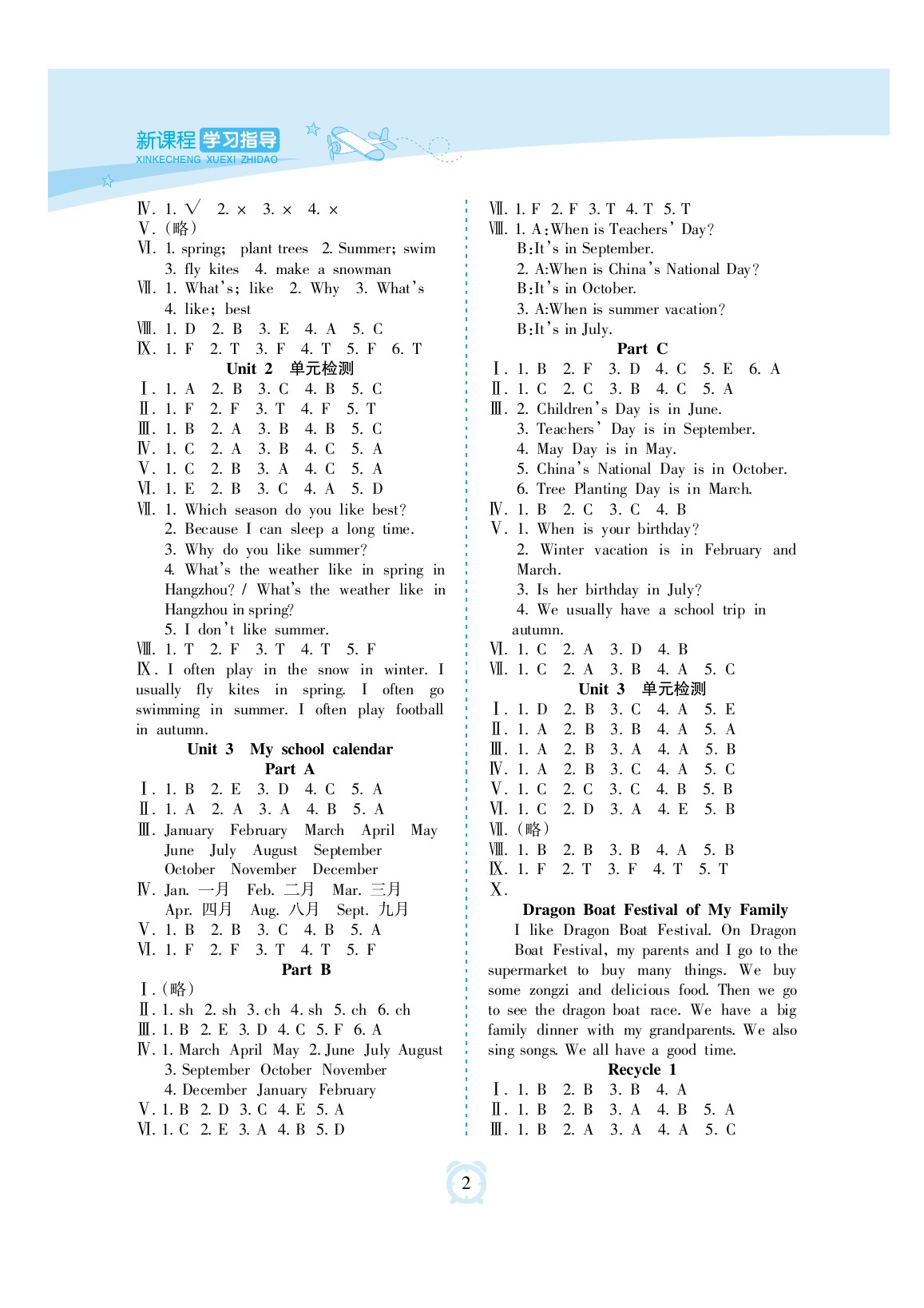 2020年新課程學習指導海南出版社五年級英語下冊人教版 參考答案第2頁