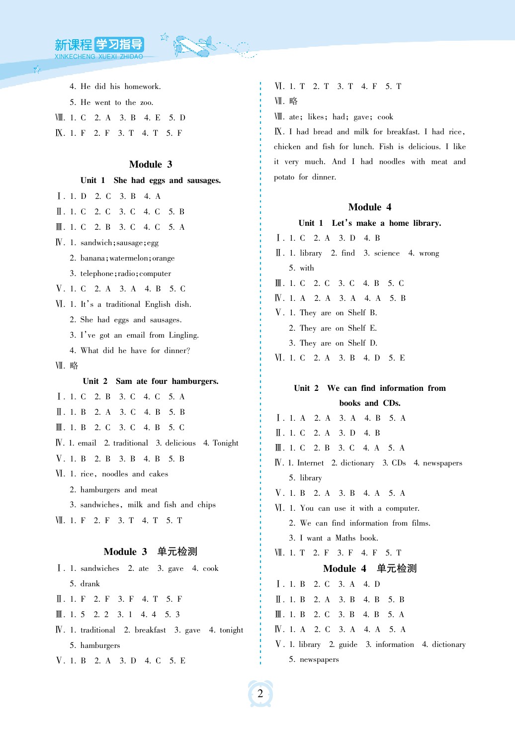 2020年新課程學(xué)習(xí)指導(dǎo)海南出版社五年級(jí)英語(yǔ)下冊(cè)外研版 參考答案第2頁(yè)