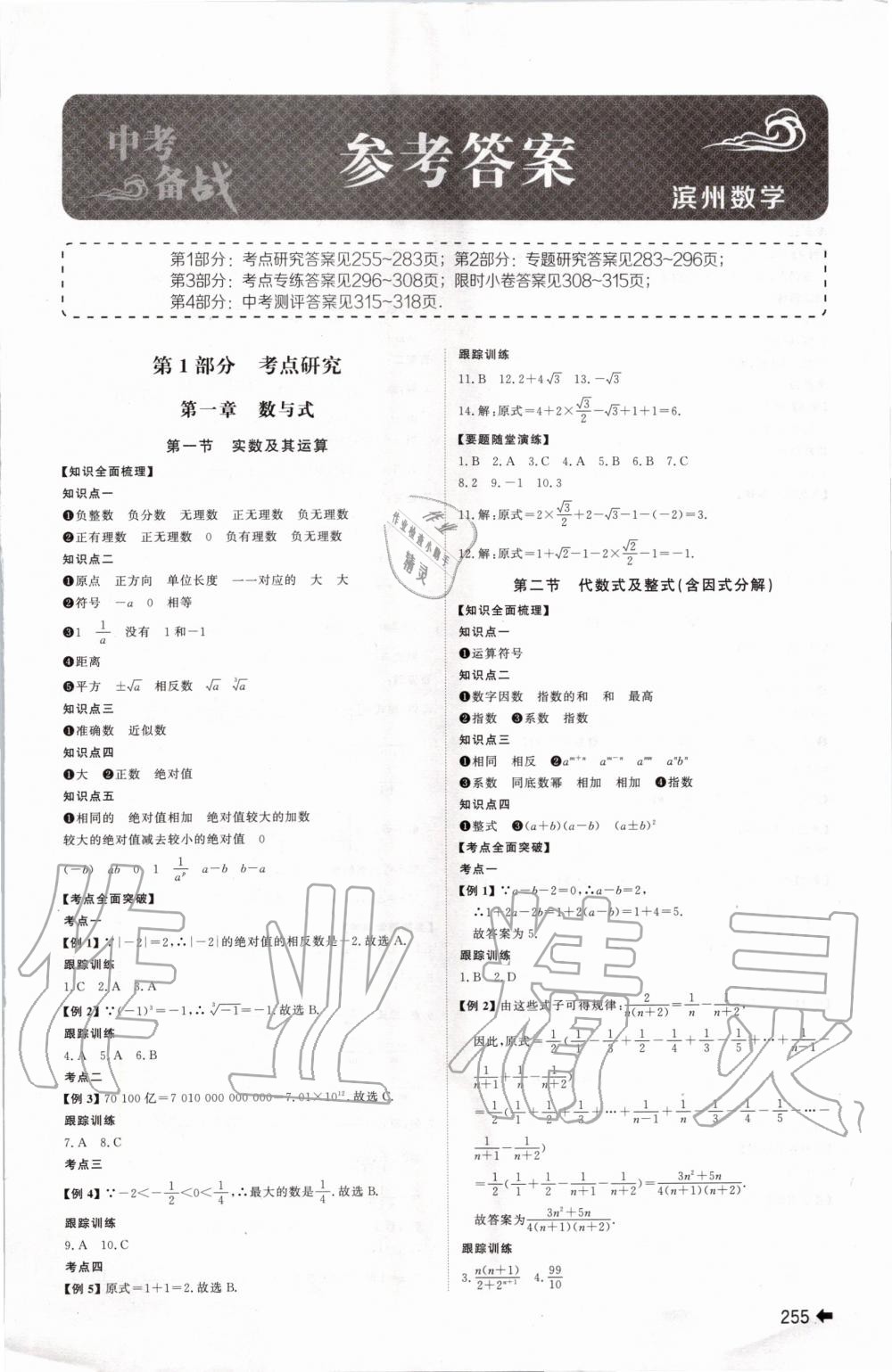 2020年中考备战九年级数学滨州专版 第1页