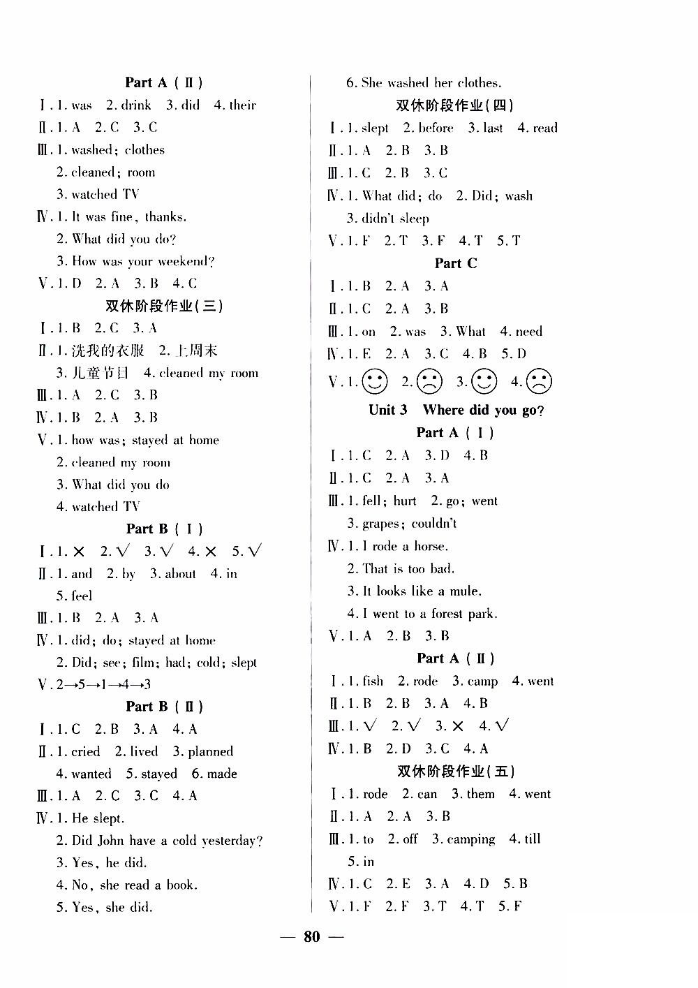 2020年奪冠新課堂隨堂練測六年級英語下冊人教版 參考答案第2頁