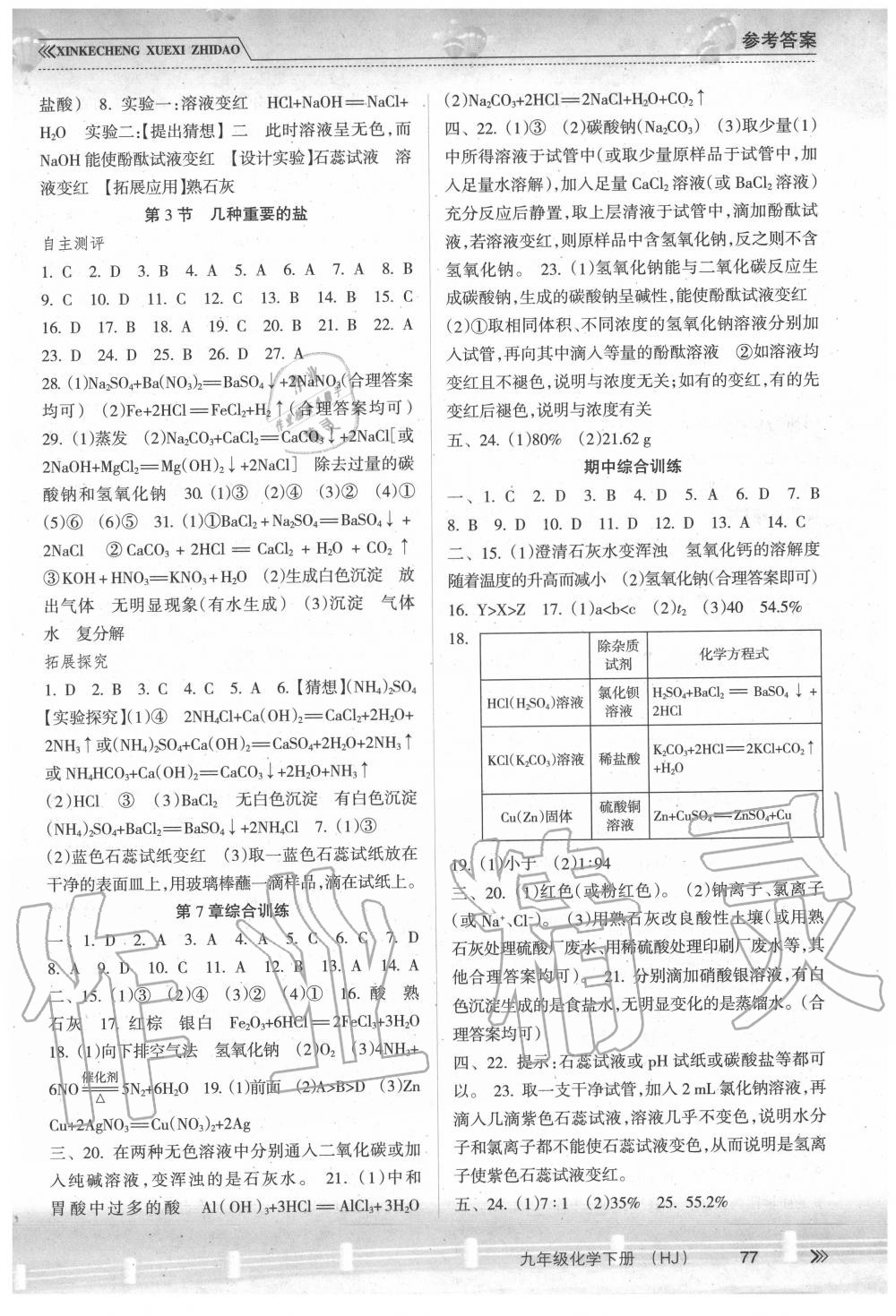 2020年新課程學習指導九年級化學下冊滬教版南方出版社 第3頁